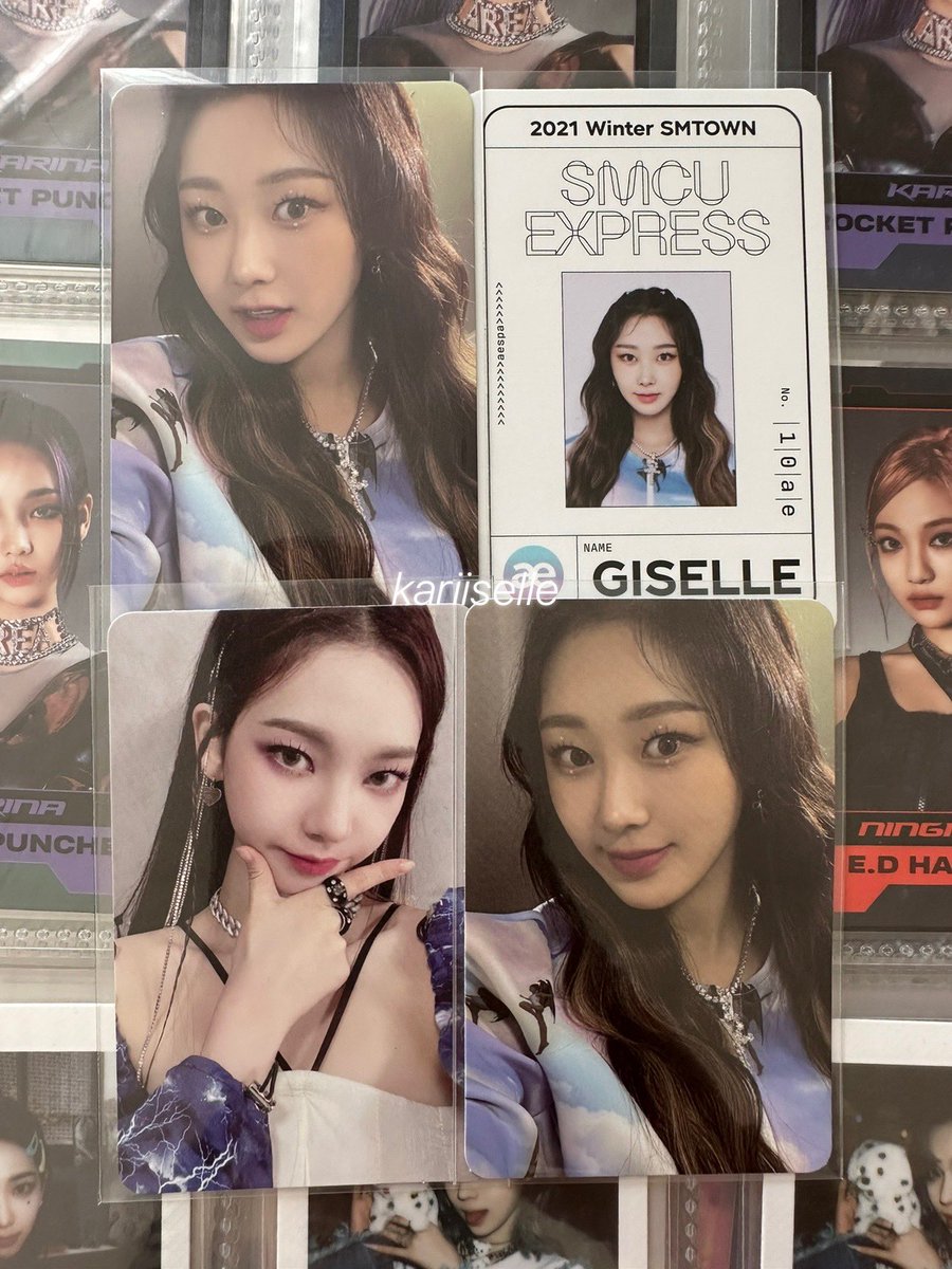 wts // want to sell

Aespa giselle karina smcu express 2021 winter smtown album photocard

Aespa ver : karina 80k, giselle 40k, passcard 20k
Smtown ver : giselle 100k

✔️ good condi
📍 Solo, ina

🏷️ pc live md selca sm
