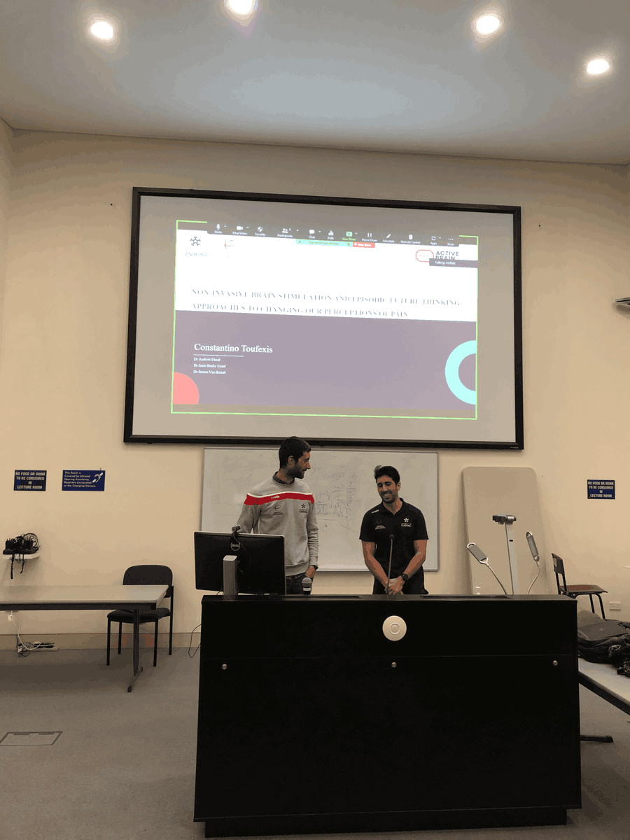 ActiveBrainUC's tweet photo. Another showcase of the brilliant research in the works with some of our HDR students! Congratulations on two great seminars Tino and @AidanLewis__ ! https://t.co/16kycmaJ56