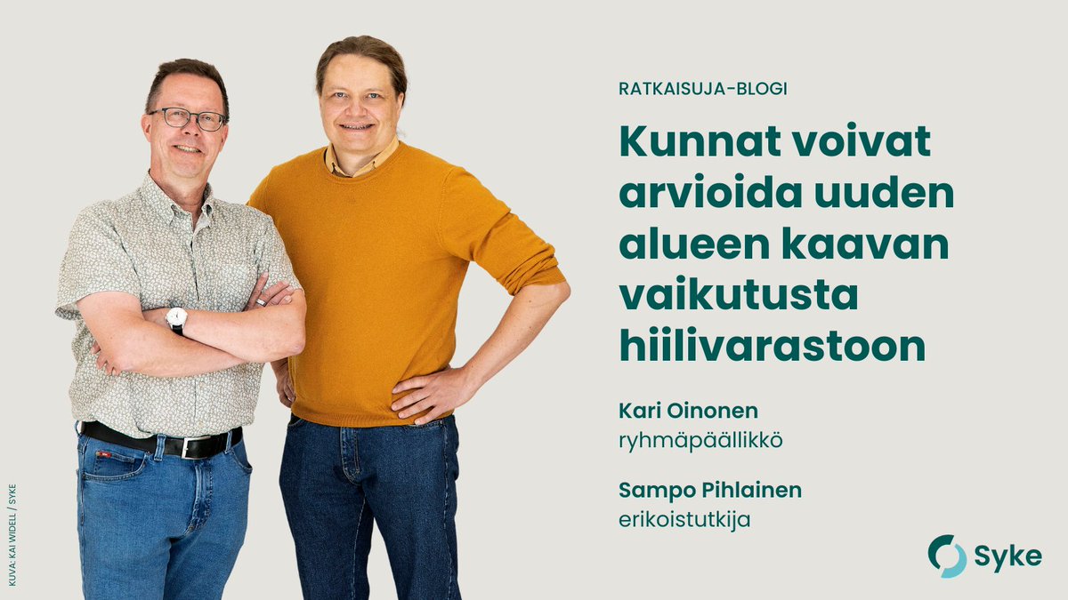 Kuntien ja maakuntien ilmastoviisas maankäytön suunnittelu tehostuu hiilikartan avulla, kirjoittavat Kari Oinonen ja Sampo Pihlainen  #SykeBlog #yhdyskuntarakenne #kaavoitus #täydennysrakentaminen #maankäyttö #alueidenkäyttö #hiilinielut #hiilivarasto
syke.fi/fi-FI/Ajankoht…