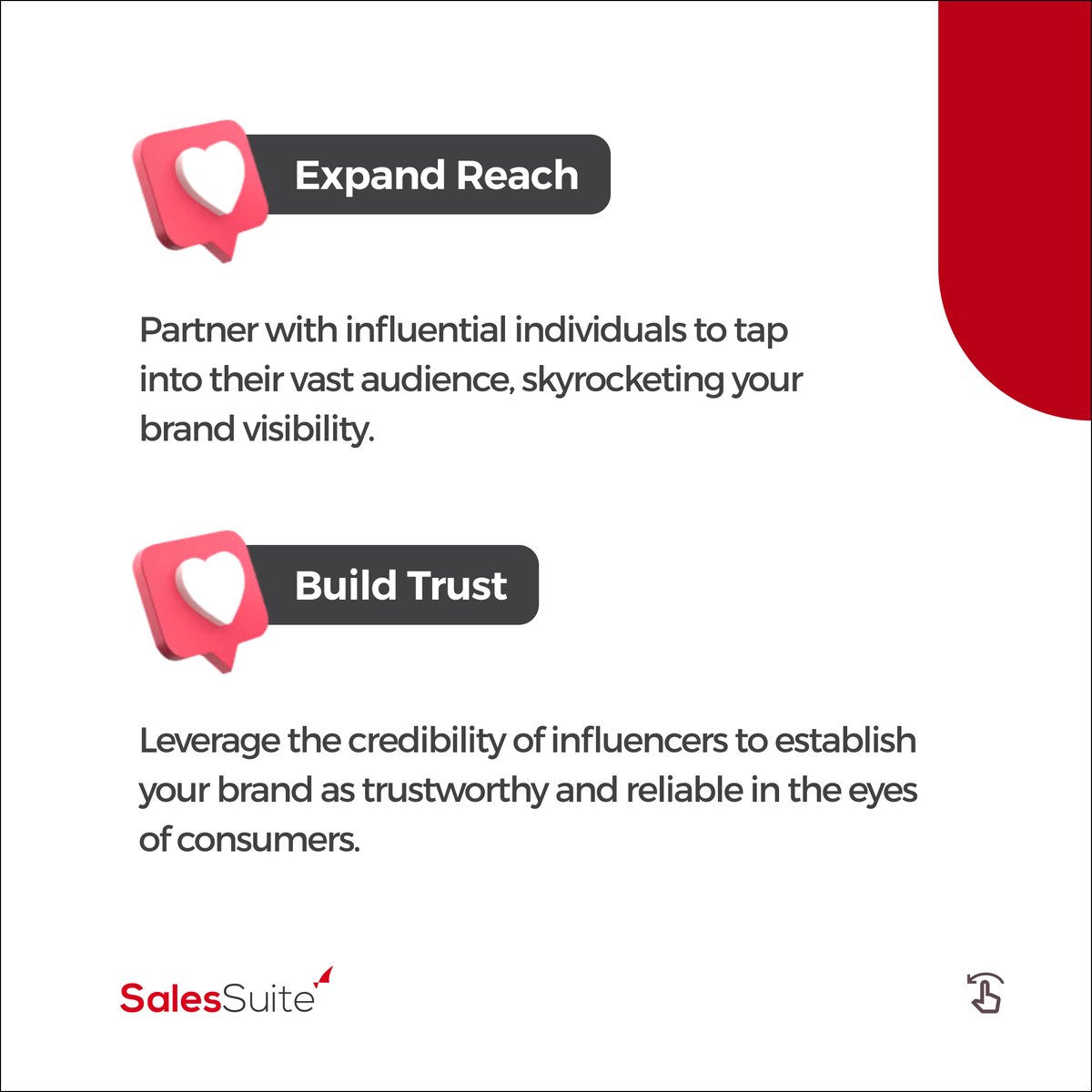 SalesSuite's tweet photo. Looking to supercharge your marketing efforts? Influencer marketing is the key! Here are 6 tips to harness its potential.

#InfluencerMarketing #SocialMediaInfluencers #BrandVisibility #TrustandCredibility #TargetedMarketing https://t.co/GpimM6YgTm