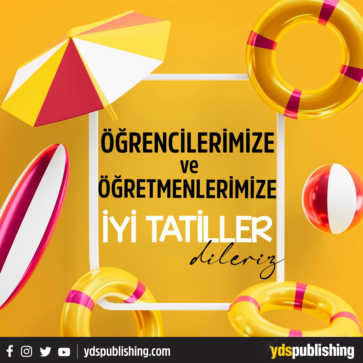Öğretmenlerimize ve öğrencilerimize keyifli bir tatil diliyoruz. 💛🖤
.
.
.
#ydspublishing #iyitatiller