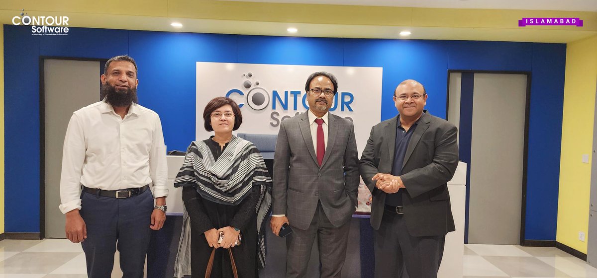 ContourSoftware's tweet image. 🤝 Exciting meeting between Contour Islamabad and Askari Bank&apos;s CIO Rashid Zaman Khan and SVP Ayesha Javed! Collaborating on software solutions in the finance industry to enhance client satisfaction. 

#ContourSoftware #SoftwareForLife #AutoSoft #AskariBank