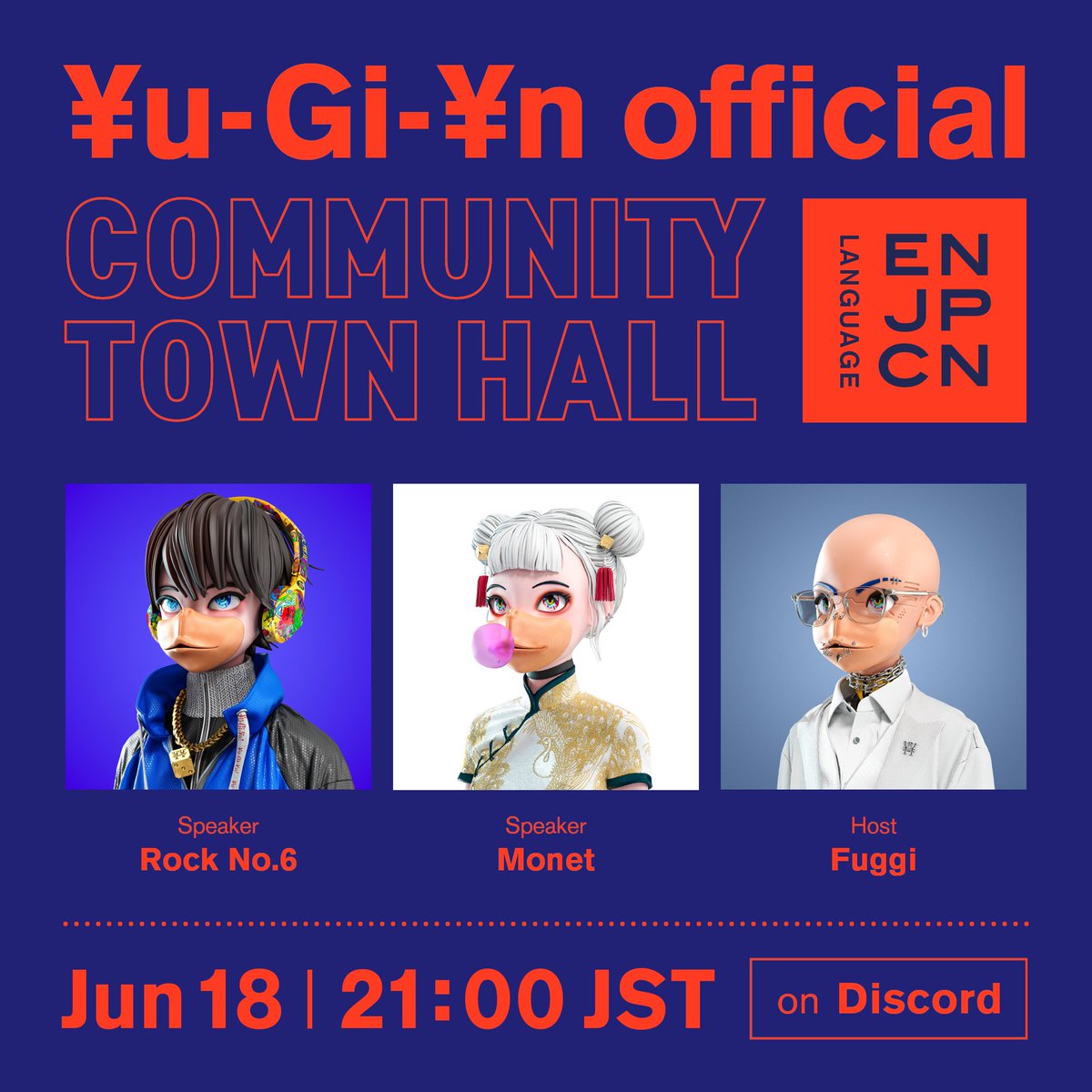 Yu_Gi_Yn's tweet photo. Our next community town hall is coming on June 18 21:00 JST.

We will be covering our upcoming events, including WebX in Japan and global IRL events! also more details of collaboration with PARCO.  More exciting news...  

We are waiting for you🎲

#YuGiYn #YGY https://t.co/m1OT8IYFcU