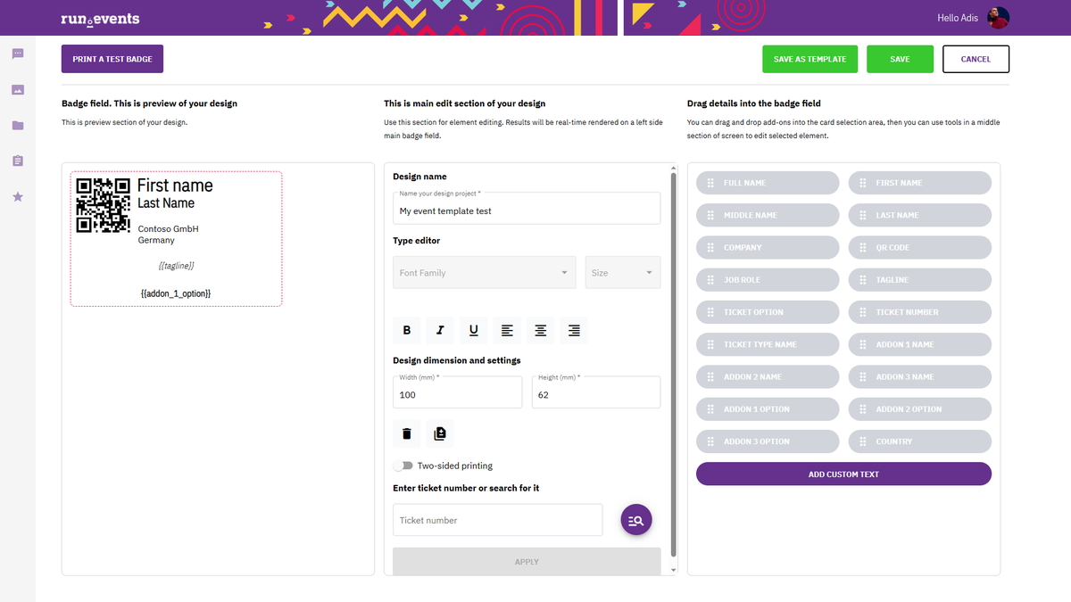 runeventsEMP's tweet photo. #runevents offers seamless #eventbadge generation & printing. Use our #badgedesign tool or sync with Affinity/Adobe. Pre-print or print real-time at the #registrationdesk - no data exports/imports needed. Everything is under control! #eventmanagement https://t.co/8KZCtQJUIq" https://t.co/7WOu43GLp7