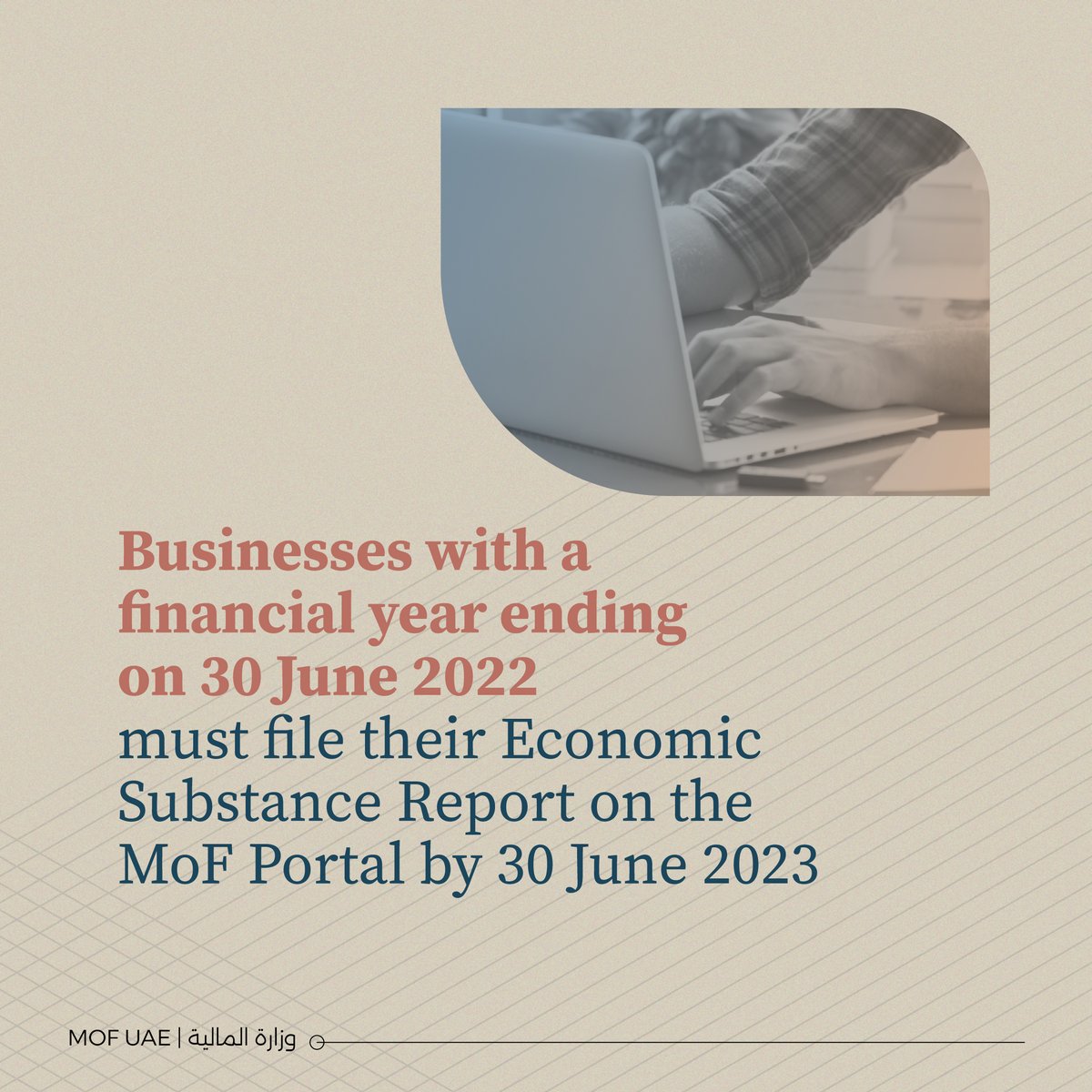 MOFUAE's tweet photo. Businesses with a 30 June 2022 filing deadline must file an Economic Substance Report by 30 June 2023, unless they have claimed an exemption or did not earn income from a Relevant Activity in their Notification.

For more information, please visit:
https://t.co/OvDZFP8ACN

#mofuae #economicsubstanceregulations #uae #businesses