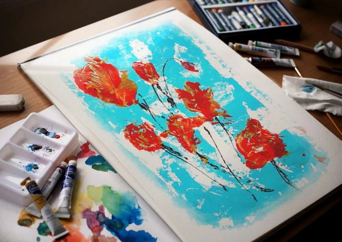 Abstract flower painting on paper!
#floralart #contemporaryart #redroses #GiftBetter #handmadegift #onlineshopping #FridayFinds 
artfinder.com/product/red-ro…