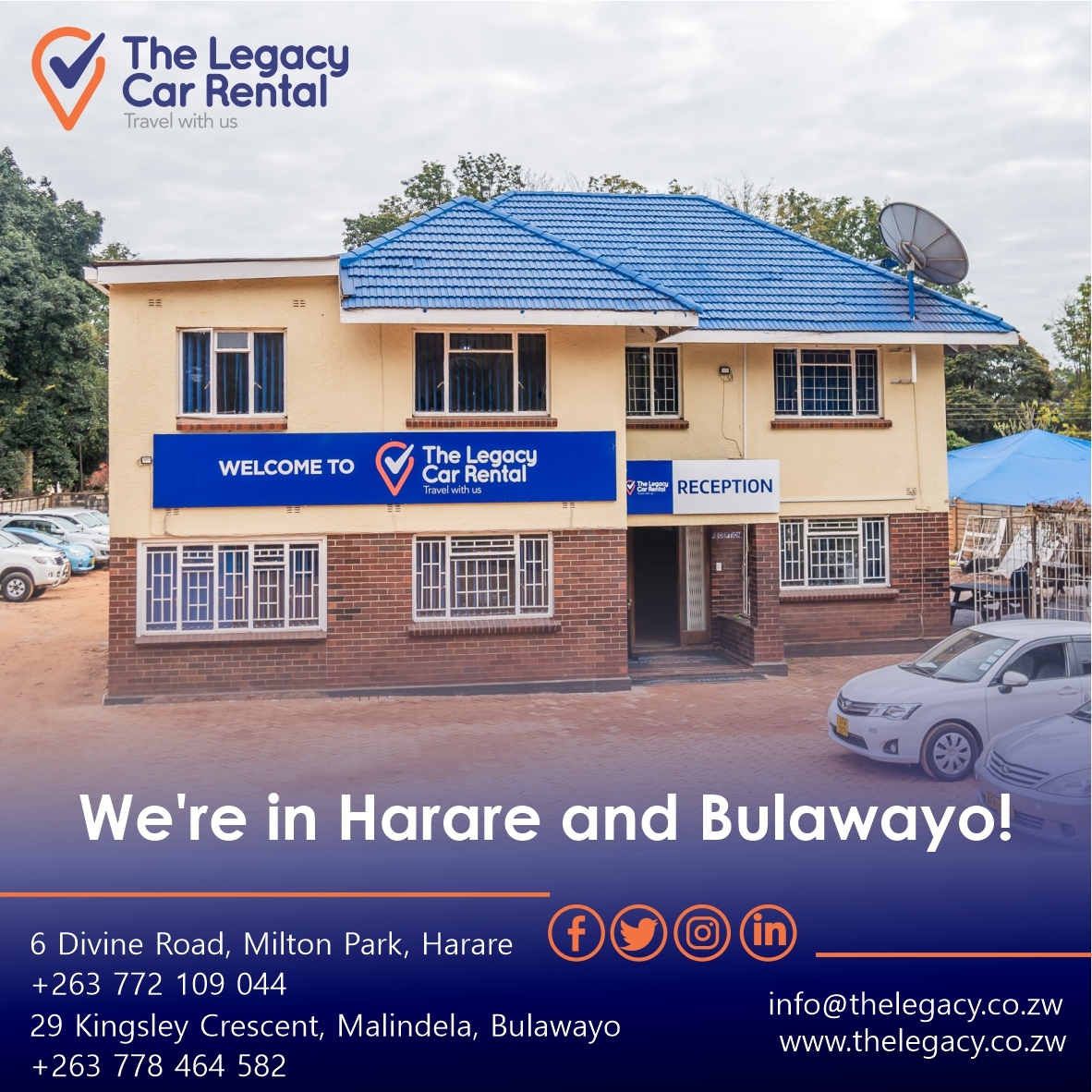 Visit our offices for amazing car rental deals! 
#amazingdeals #visitustoday #callus #ouroffice #allyouneed #JourneywithUs #carrental #weekendmood #travel #wegotyoucovered #thecarsyouwant #Friday #Bulawayo #vehicles #carhire #chooseus #journey #rental #team #booknow #travelwithus