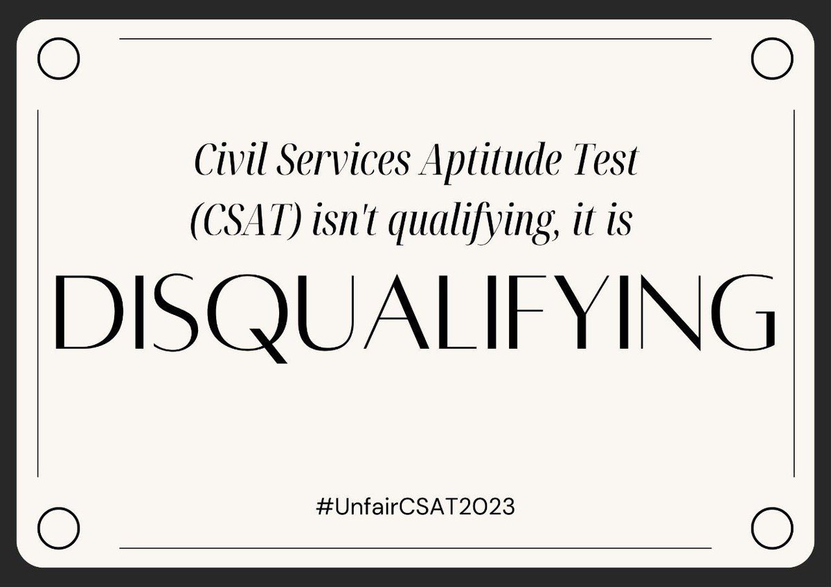 @PMOIndia @DrJitendraSingh @AmitShah @DoPTGoI @RahulGandhi @kharge @ShashiTharoor  Sir Please take a look in this. It is a matter of great concern. This year's CSAT was designed for CAT and JEE.. It left the syllabus way behind.  #UnfairCSAT23 #UPSC #CSAT #UPSCPrelims2023