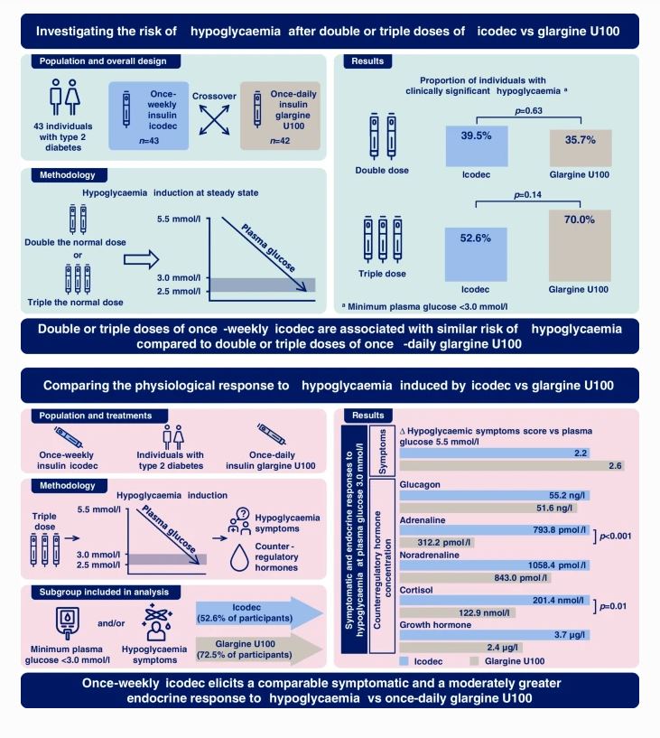 DiabetologiaJnl's tweet image. Study in #type2diabetes shows similar #hypoglycaemia frequency after double or triple doses of once-weekly insulin #icodec vs once-daily insulin #glargine U100, &amp;amp; comparable symptomatic/moderately greater endocrine response to hypoglycaemia @MedUniGraz tinyurl.com/225hdxu3 🔓