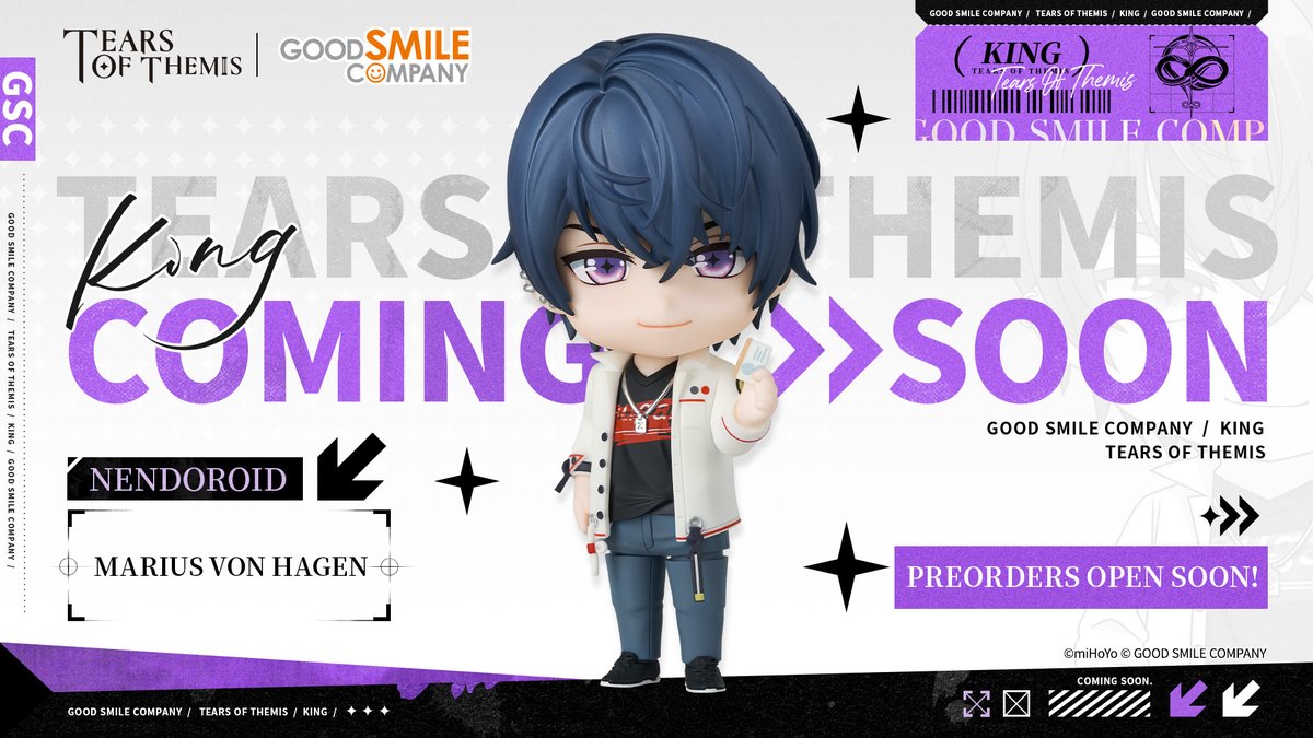 Preorders open soon!

Nendoroid King

From the 'romance x detective x adventure' game Tears of Themis comes a Nendoroid of Marius von Hagen

Preorders are set to open from June 22, so stay tuned for more information!

#TearsofThemis #goodsmile