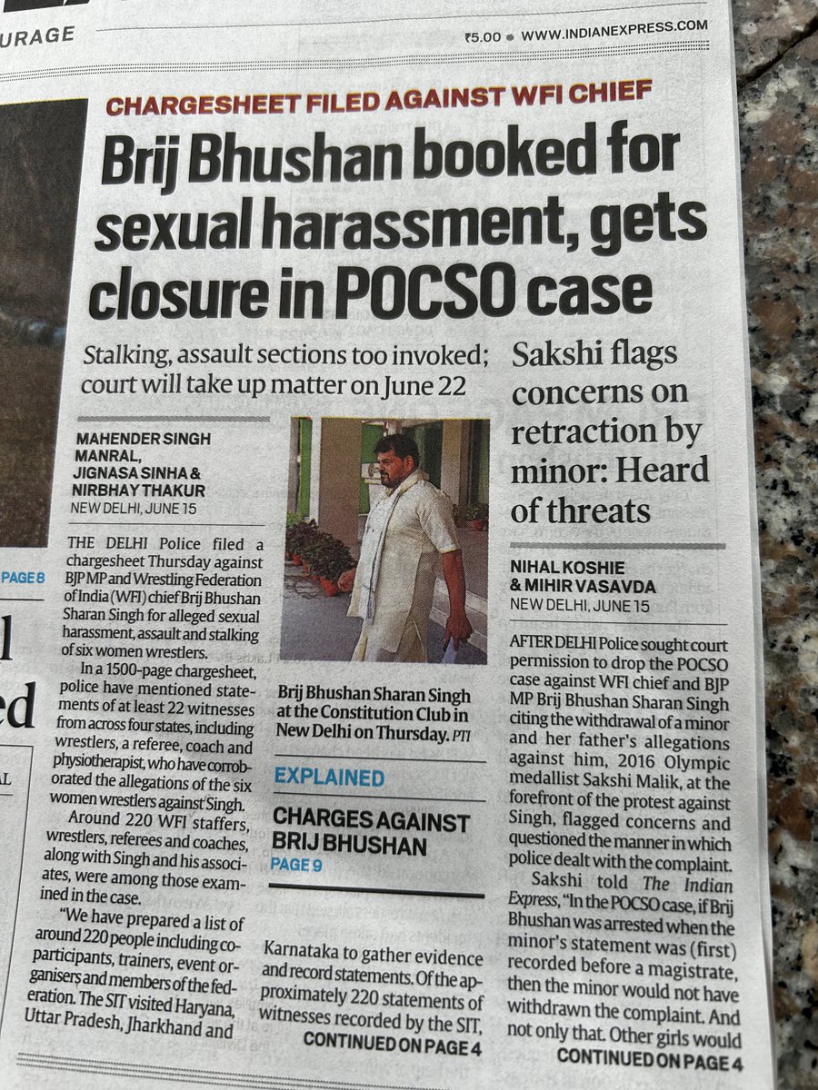 Sraboni Chaudhuri (@srabonichaudhu3) on Twitter photo Justice will prevail
Finally some relief for the women wrestlers🙏
<a href="/IndianExpress/">The Indian Express</a> <a href="/TOIIndiaNews/">TOI India</a>
<a href="/PMOIndia/">PMO India</a> <a href="/ianuragthakur/">Anurag Thakur</a> Justice will prevail
Finally some relief for the women wrestlers🙏
<a href="/IndianExpress/">The Indian Express</a> <a href="/TOIIndiaNews/">TOI India</a>
<a href="/PMOIndia/">PMO India</a> <a href="/ianuragthakur/">Anurag Thakur</a>