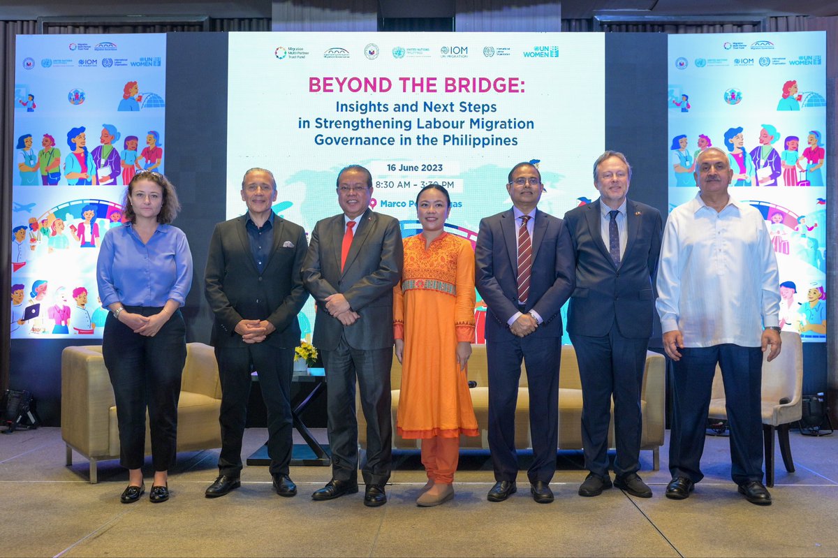 IOM_Philippines's tweet photo. Happening Now: The BRIDGE Programme celebrates its accomplishments, fosters meaningful discussions, and strengthens collaborations through its culminating event titled “Beyond the BRIDGE: Insights and Next Steps in Strengthening Labour Migration Governance in the Philippines.” https://t.co/9efstxkFIH
