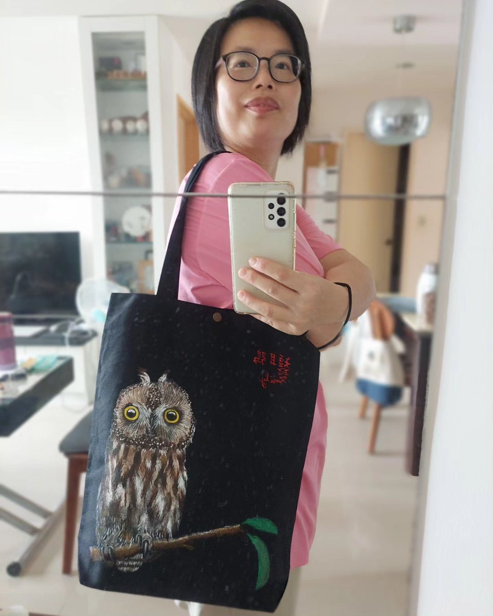 EmilyChu_Owl's tweet photo. 感謝客戶訂製❤️
蝦皮賣場搜尋"愛蜜莉的貓頭鷹‘
#帆布袋彩繪 #手繪 #客製 #貓頭鷹
#owlspainting #owl #handpainted https://t.co/kcc02wQDPK