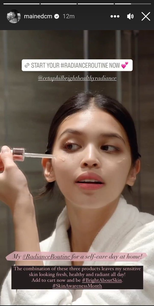 sofiadeicm's tweet photo. Maine's IGS!
#MaineForCetaphil 
#SkinAwarenessMonth

My #RadianceRoutine for a self-care day at home!

Add to cart now and be #BrightAboutSkin.  

MAINE MENDOZA
#MaineMendoza ♡ @mainedcm https://t.co/RJQ3IuKMNv