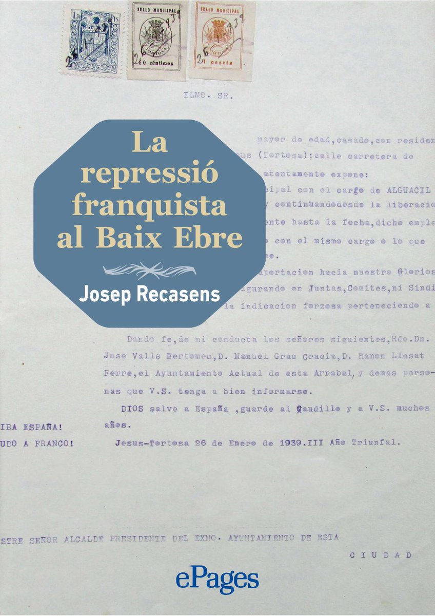 Ja podeu consultar a la web de l’Arxiu la publicació digital “La repressió franquista al Baix Ebre”, obra de Josep Recasens: xac.gencat.cat/ca/llista_arxi…
#Xac #patrimonidocumental