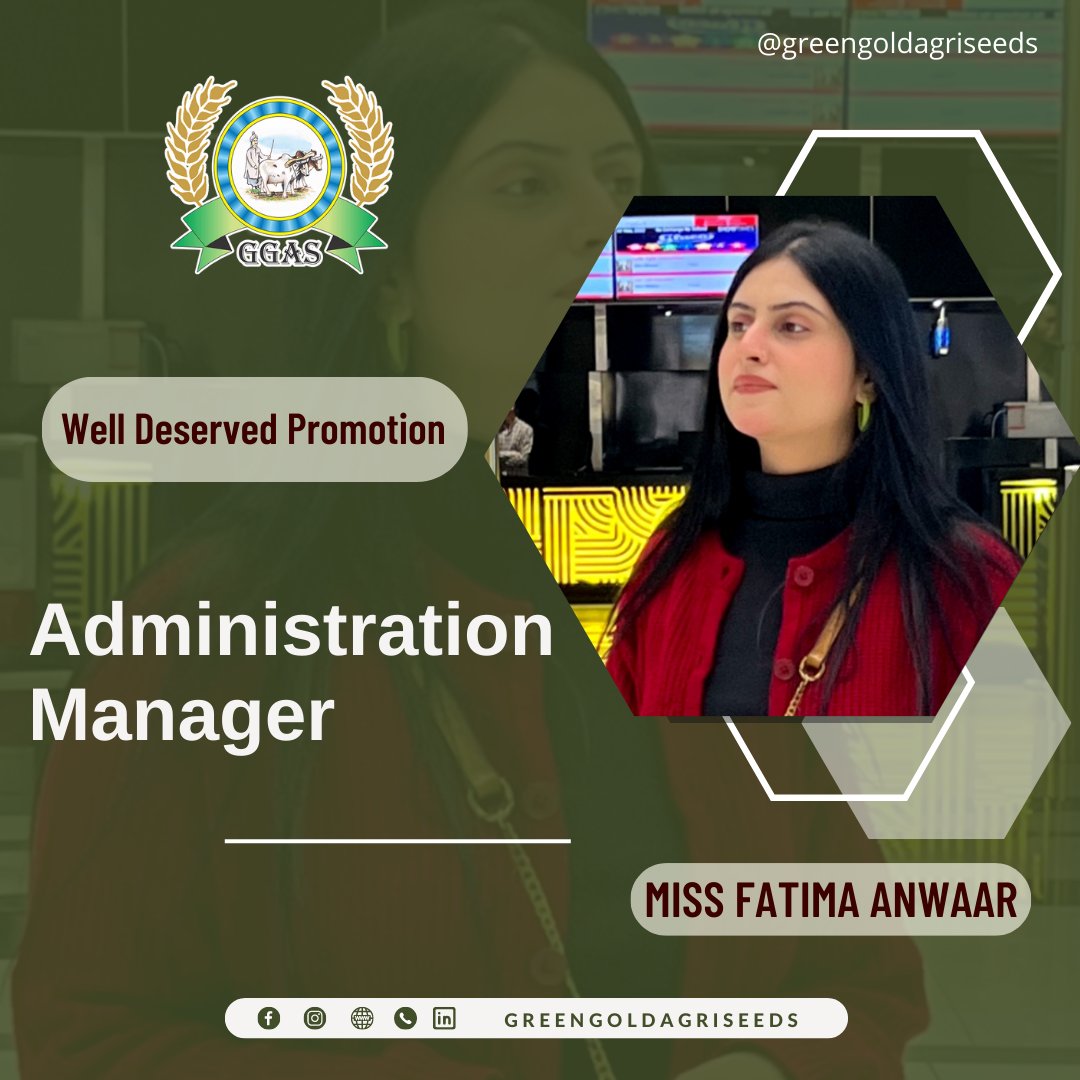 Congratulations on your well-deserved promotion from Admin to Administration Manager! 

#Greengoldagriseeds #seeds #agriculturelife #agriculture  #administrative #virtualassistant #administrativeassistant #business #entrepreneur #administration #admin #virtualassistantservices