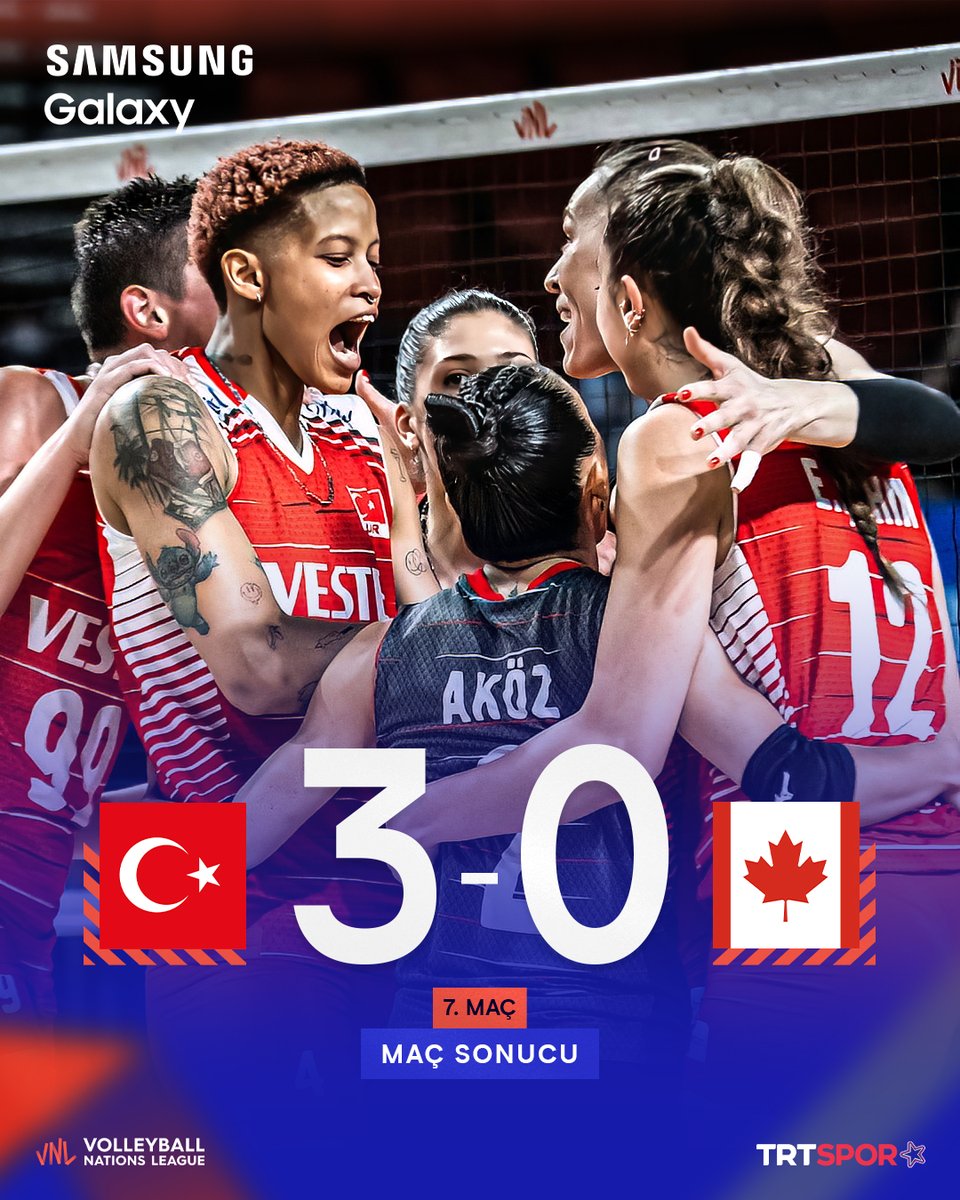 🇹🇷SULTANLAR, 🇨🇦KANADA'YA SET VERMEDİ!

🏐 A Milli Kadın Voleybol Takımımız, 2023 FIVB Voleybol Kadınlar Milletler Ligi Hong Kong etabı üçüncü maçında rakibini 3-0 mağlup etti.

🆚 25-15, 25-22 ve 25-20