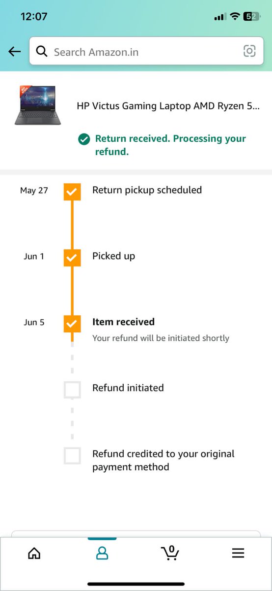 SinghSundram's tweet photo. @amazonIN @AmazonHelp @amazon I think you need to look into the customer service support because they are completely talking irrelevant my product has been picked on 1st June and after I receive a mails regarding refund process but now your team is saying that the product is (1) https://t.co/HyeAHlxsmf
