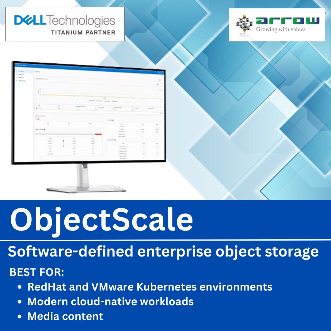 ArrowPcNetwork's tweet image. Unleash the Power of Software-Defined Object Storage with ObjectScale. Transform Your Enterprise Data Management with Arrow PC Network. #ObjectScale #softwaredefinedstorage #enterprisedata #arrowpcnetwork #dell #partners #technology #tech #it #business