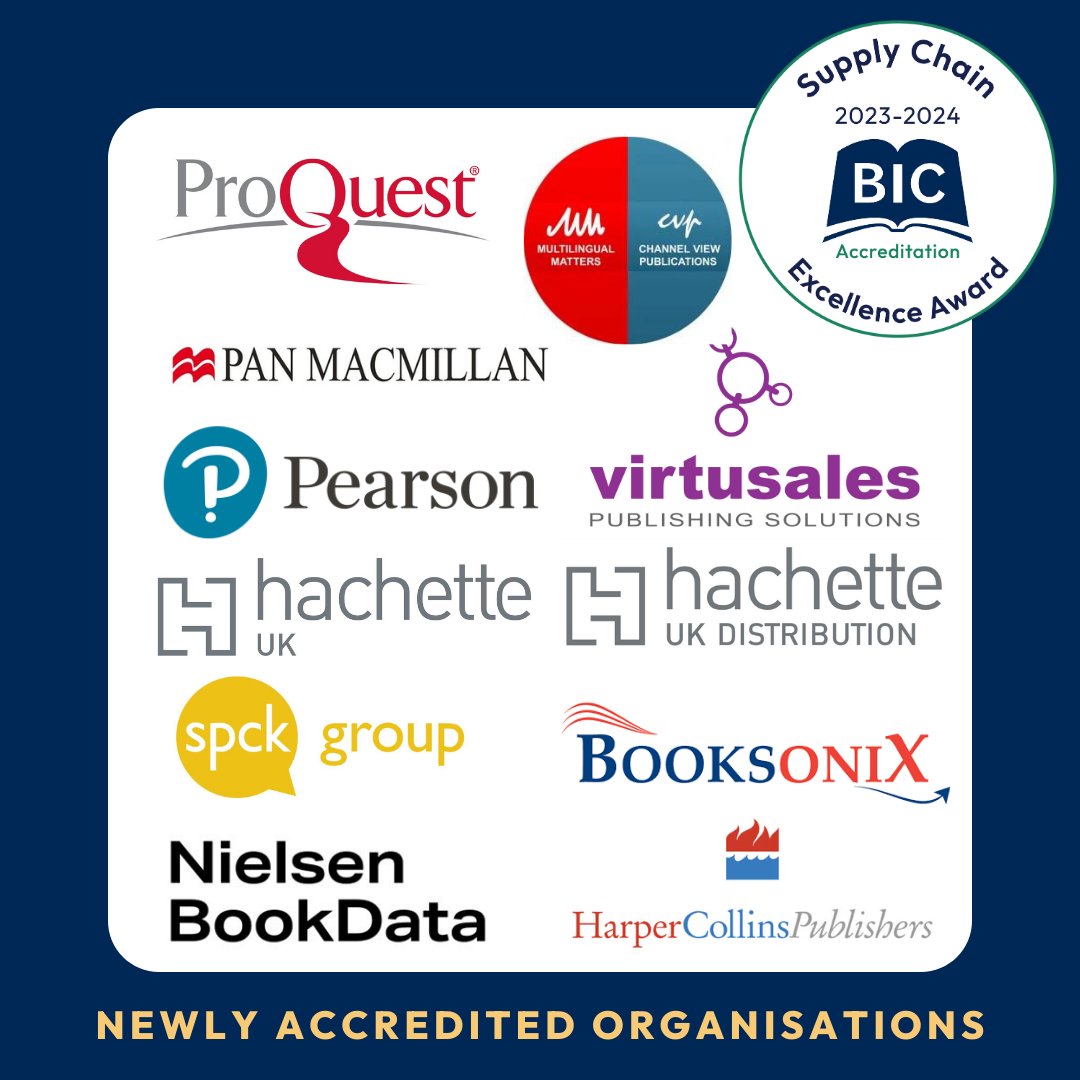 BIC1UK's tweet photo. Newly accredited organisations are as follows:

⭐️BooksoniX 
⭐️@Channel_View 
⭐️@HachetteUKD
⭐️@HachetteUK
⭐️@HarperCollinsUK
⭐️@NielsenBook 
⭐️@panmacmillan
⭐️@Pearson_UK
⭐️@ProQuest 
⭐️@SPCKPublishing
⭐️@Virtusales https://t.co/tk806mqJTs