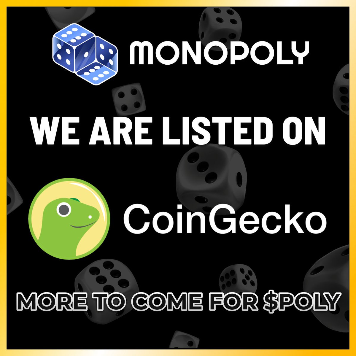 Monopoly Finance is now listed on @coingecko Great news to start the day Get ready to roll your dice! See details of Monopoly Fi on Coingecko! 👉coingecko.com/en/coins/monop… #Arbitrum