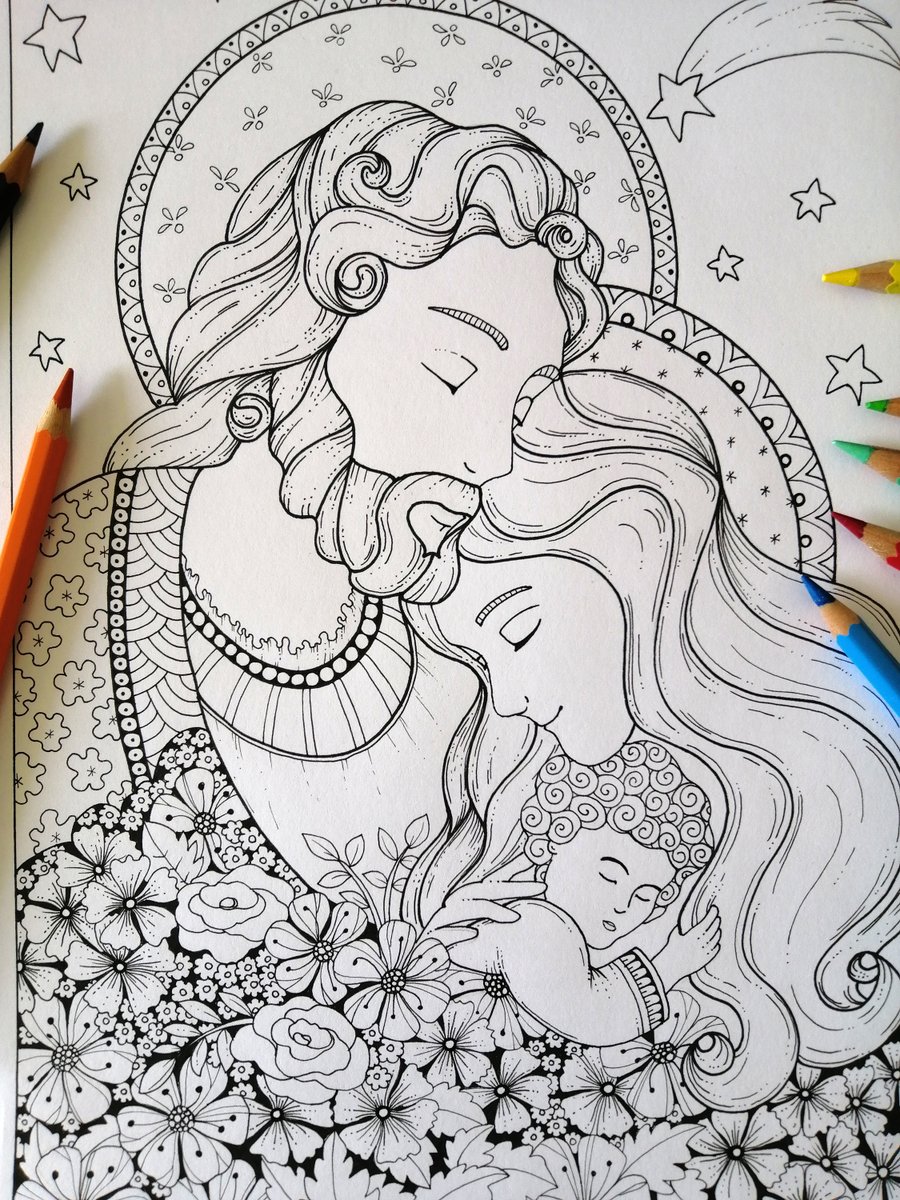 Bibartworkshop's tweet photo. Holy Family- Coloring page for adults, JPG Printable, Instant download, Catholic artwork, Bibartworkshop https://t.co/j4Lf3jdhIe #etsysale #etsyshop #bibartworkshop #disegnieillustrazioni #coloringsheets #zentanglestocolor #digitalart https://t.co/StiN955vnh