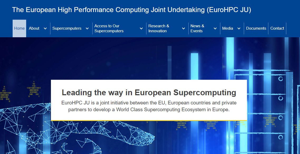 EuroHPC_JU's tweet photo. We have updated our website! There are 3 new sections: #Supercomputers, #Access and #Research!
You can now find our updated #AccessPolicy and #FAQ, as well as the projects which have received access time on EuroHPC machines!๐ฅ๏ธโก
Check it out nowโก๏ธ https://t.co/j7bvVp5asb https://t.co/W1FGKMKGT9