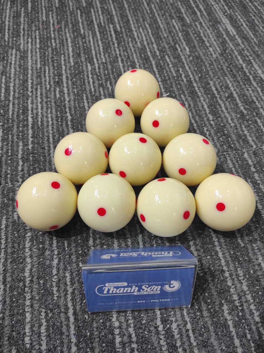 ClbBidaThanhSon's tweet image. [ĐÀI LOAN ] BÓNG CÁI BI A LỖ – ĐỐM ĐỎ
XUẤT XỨ: Đài Loan
MÀU SẮC: Trắng chấm đỏ
LIÊN HỆ
Tell: 0903 160 860
Email: tiendung2007vn@gmail.com
Add: 216 Nguyễn Thái Bình, p.12, Tân Bình, TP.HCM.
Fb: facebook.com/BidaThanhSon
#poolballs #billiardballs #billiards #bida