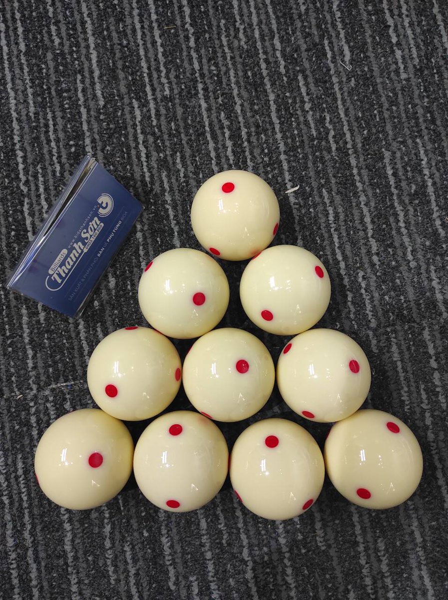 ClbBidaThanhSon's tweet image. [ĐÀI LOAN ] BÓNG CÁI BI A LỖ – ĐỐM ĐỎ
XUẤT XỨ: Đài Loan
MÀU SẮC: Trắng chấm đỏ
LIÊN HỆ
Tell: 0903 160 860
Email: tiendung2007vn@gmail.com
Add: 216 Nguyễn Thái Bình, p.12, Tân Bình, TP.HCM.
Fb: facebook.com/BidaThanhSon
#poolballs #billiardballs #billiards #bida