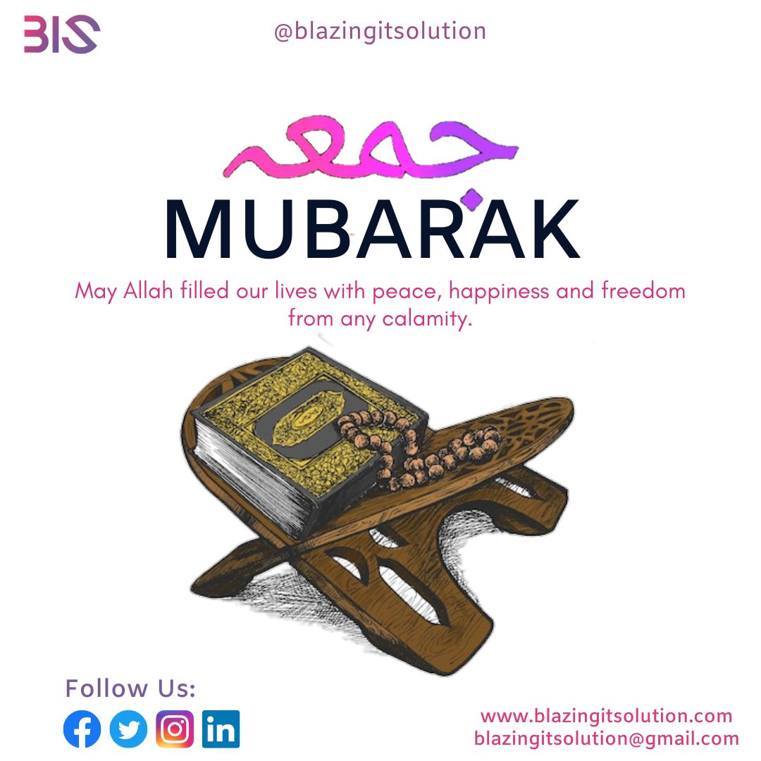 SolutionBlazing's tweet photo. Jumma Mubarak! May This Blessed Day Bring You Happiness And Peace.
๐พ๐๐๐๐๐๐: https://t.co/KJN6Tz0Wcq
#blazingitsolution #softwarehouse #softwarecompany #JumaMubarak #JummahBlessings #FridayMotivation #postoftheday https://t.co/olmKMYIGXX