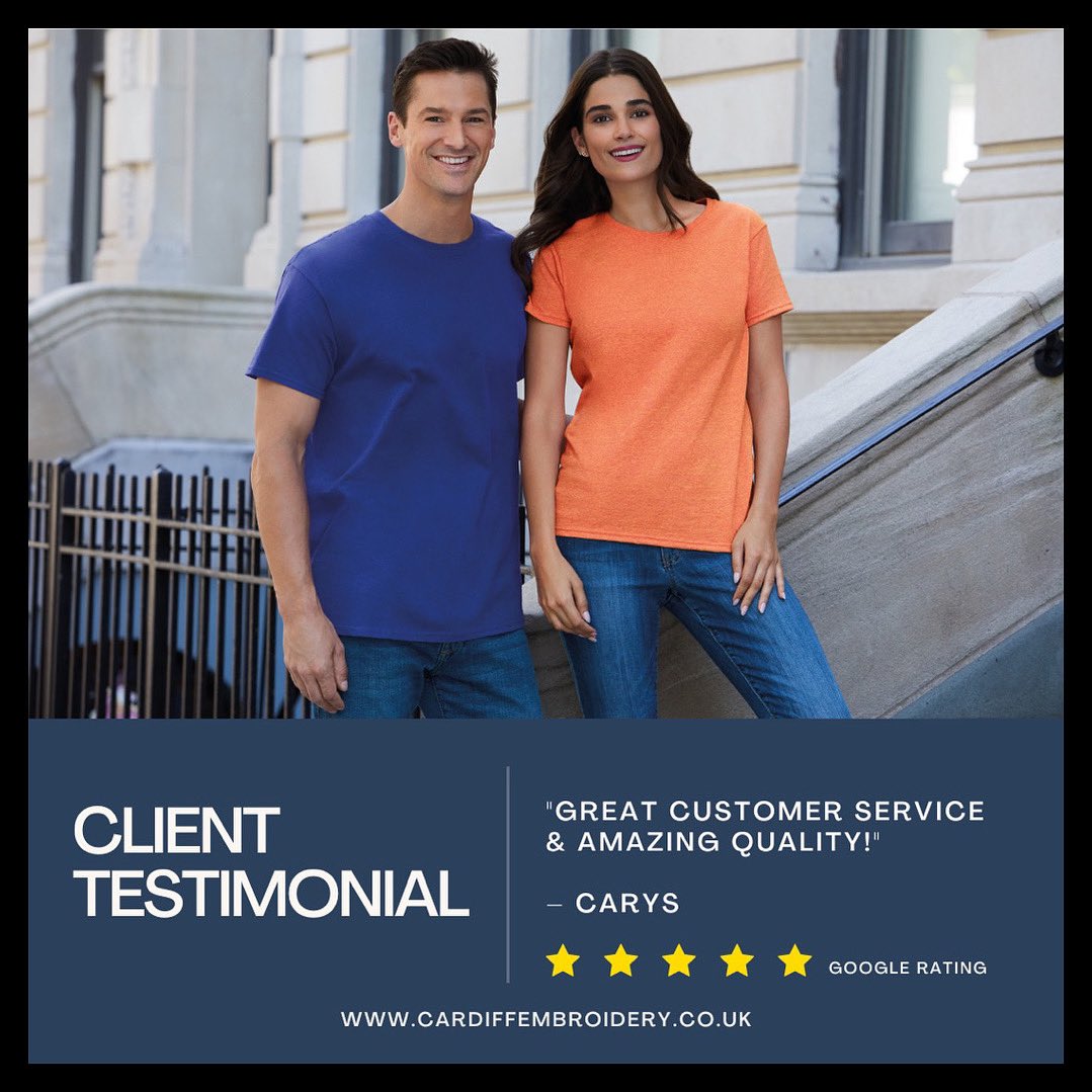 With every job, we try to ensure a seamless experience and deliver high-quality products our clients will love. 

Email us today and find out how we can help you (sales@cardiffembroidery.co.uk)

Thanks for the review, Carys! 🌟