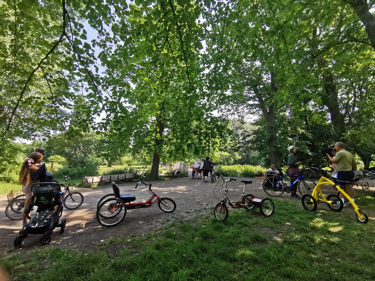 ForBrian_'s tweet photo. A fantastic time was had by all in Morden Hall Park on Wednesday. Thankyou @WimbledonFdn for funding this session for people with dementia in Merton, thankyou to @MordenHallPkNT for facilitating, and @Bikeworksuk for what you do best. Looking forward to the next time https://t.co/Jy07NDE4GE