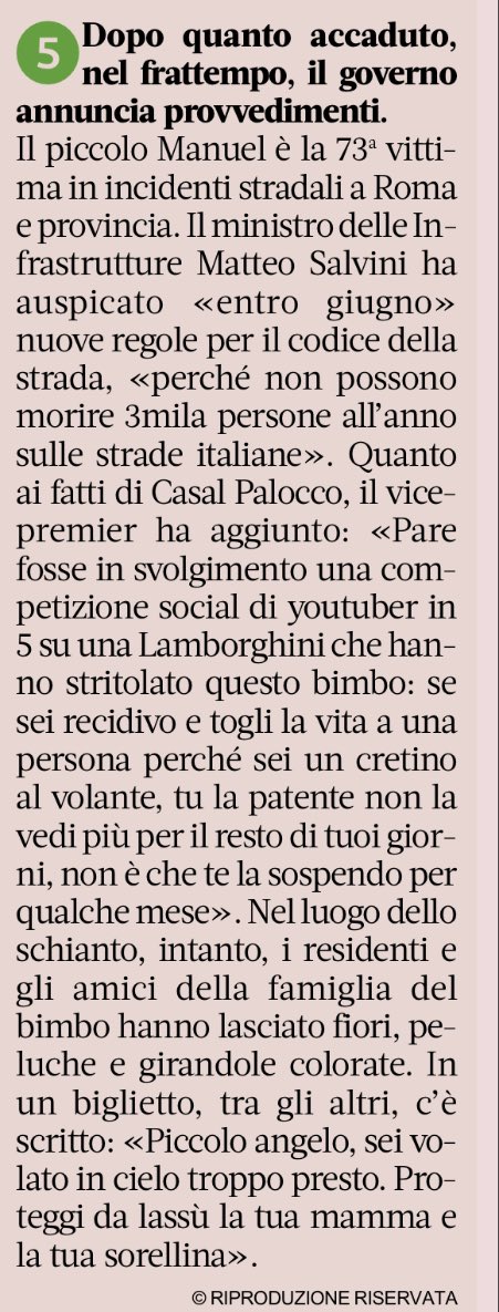 Parpiglia's tweet photo. Altroché ritiro della patente a vita , carcere a vita ! Si è spezzata una vita di 5 anni ! Che nessuna patente tolta porterà indietro! #theborderline https://t.co/tTBdkVGlXt