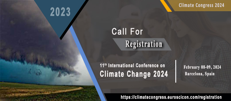Be hasty! The registration period for the climate change conference 2024 | February 08-09, 2024, 2023 #Emissions #Climate #Change #Condition #Forcing #Statastics #Reporting #Venue #Barcelona #Spain Website:climatecongress.euroscicon.com Email :climatechange@globaleuroscience.com