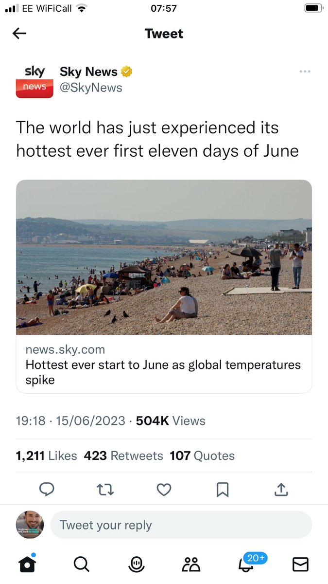 No the world hasn’t, it’s called Summer.

This article is absolute dog shit.

Now we know why you publish this crap we are awake to it & people will soon stop falling for your fake news altogether. 

#ClimateScam #Brainwashing