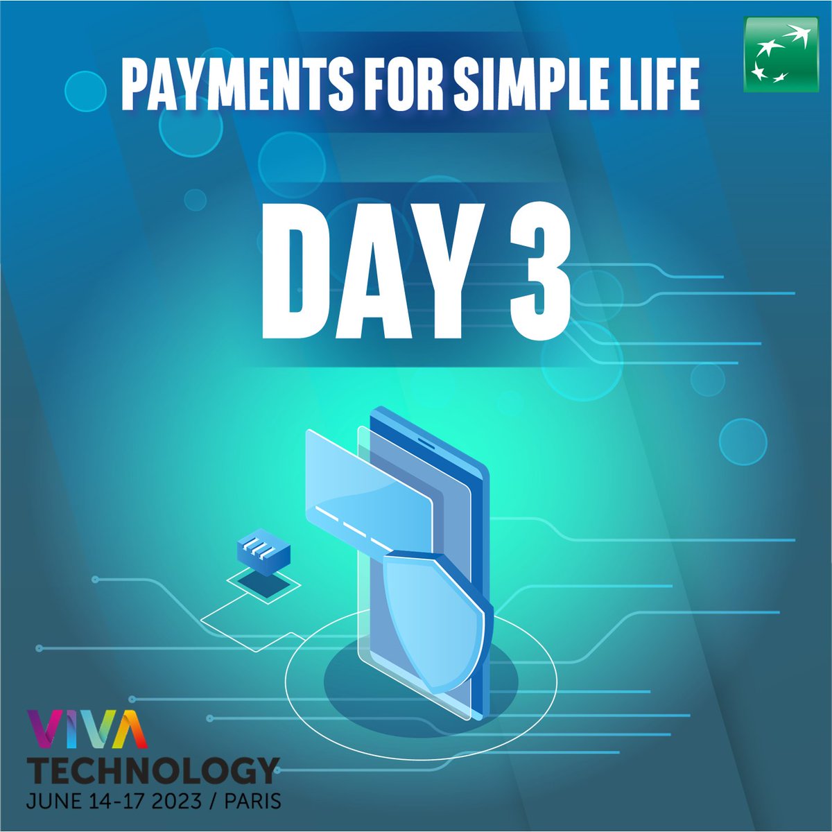 BNPParibas's tweet photo. 🚀It's the 3️⃣rd day at @VivaTech!
You are interested in #innovative and secured payments. Then, this is the right day for you!

Come and join us at our lab to find out more about our innovative #payments solutions 💳.
#BNPPAdvance #VivaTech https://t.co/Zpz4DyasfM