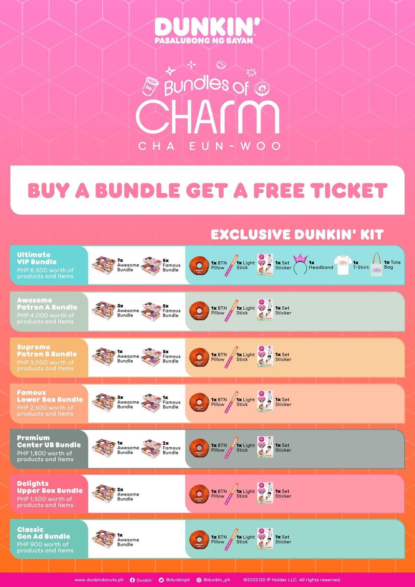 We are opening 3 slots for Dunkin' Donuts Cha Eunwoo Fanmeet with minimal assistance fee. We'll camp at Dunkin Aurora on the 18th to make sure we'll get really good seats ☺️

✨ Price is negotiable
✨ Open for meet up

#DunkinPHBundlesofCHArm #ChaEunWooDunkinPH  #ASTRO