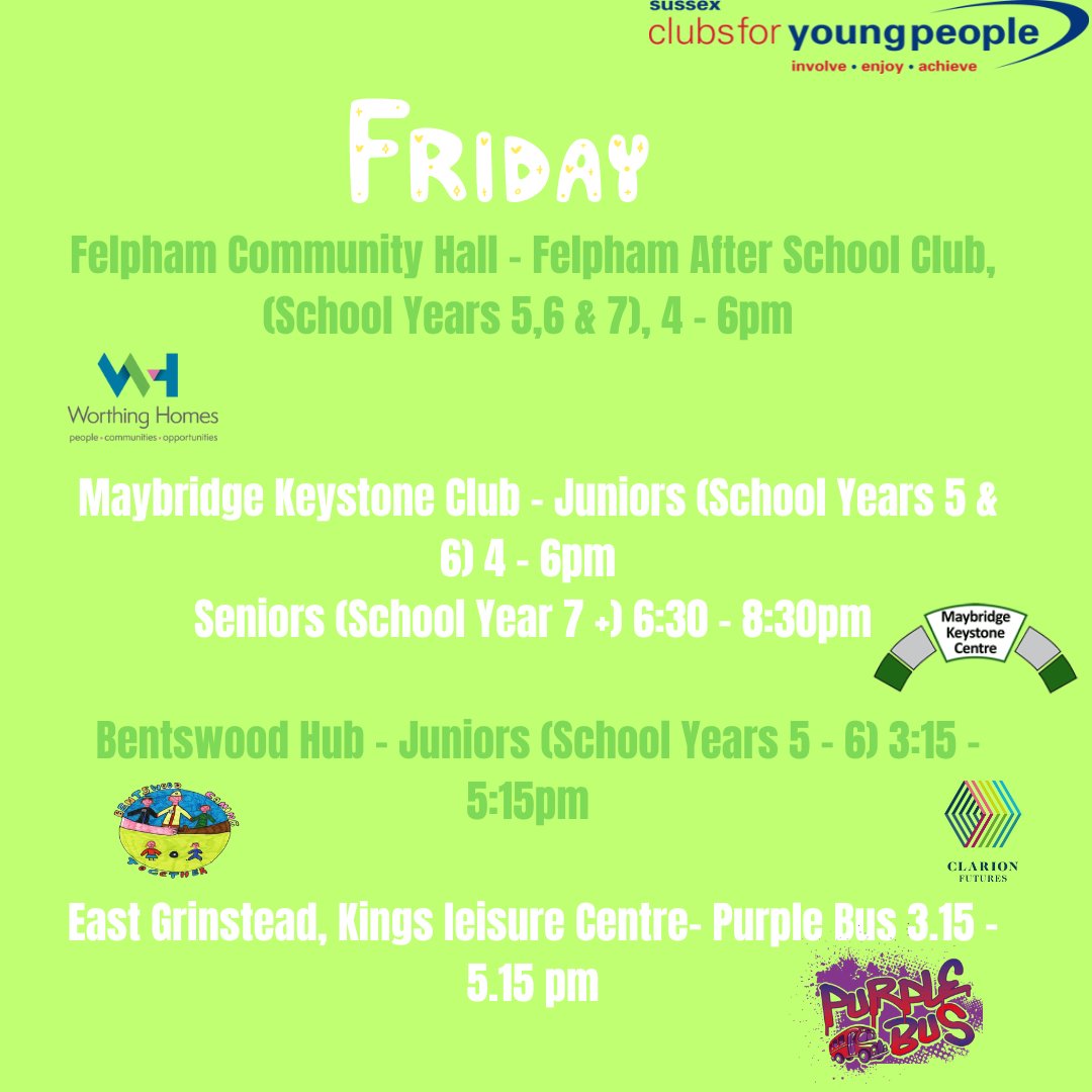 We've got that Friday feeling 🕺🤩
Come join in! 🙌
.
.
.
#youthwork #support #youngpeople #youthclubs #sussexcyp #MaybridgeKeystoneClub #ThePurpleBus #WestSussex #Felpham  #EastGrinstead #bcphh #bentswoodhub