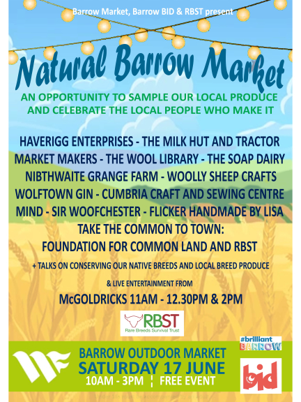 Love to Buy Local? Then you'll love this wonderful event taking place at Barrow Outdoor Market!🛍️ Barrow Outdoor Market will be hosting a fabulous FREE event promoting local produce and local people on Saturday 17th June between 10am and 3pm. We hope to see you there!
