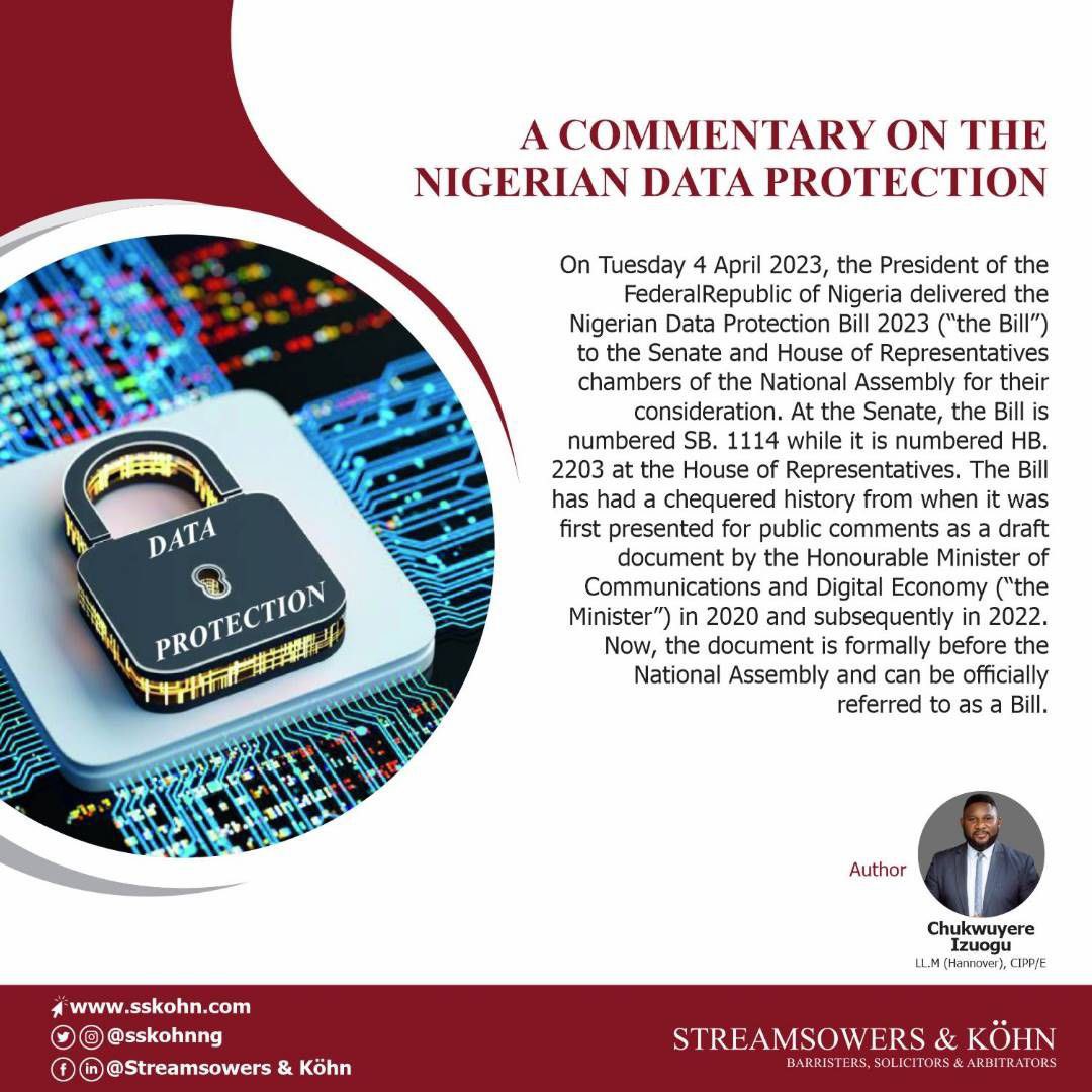 SSKohnNG's tweet image. In April 2023, our Chukwuyere Izuogu wrote a commentary on the Data Protection Bill which we understand was recently assented to by his Excellency President Bola Ahmed Tinubu. Please find below the link to this commentary:
sskohn.com/a-commentary-o… Even though there have been no