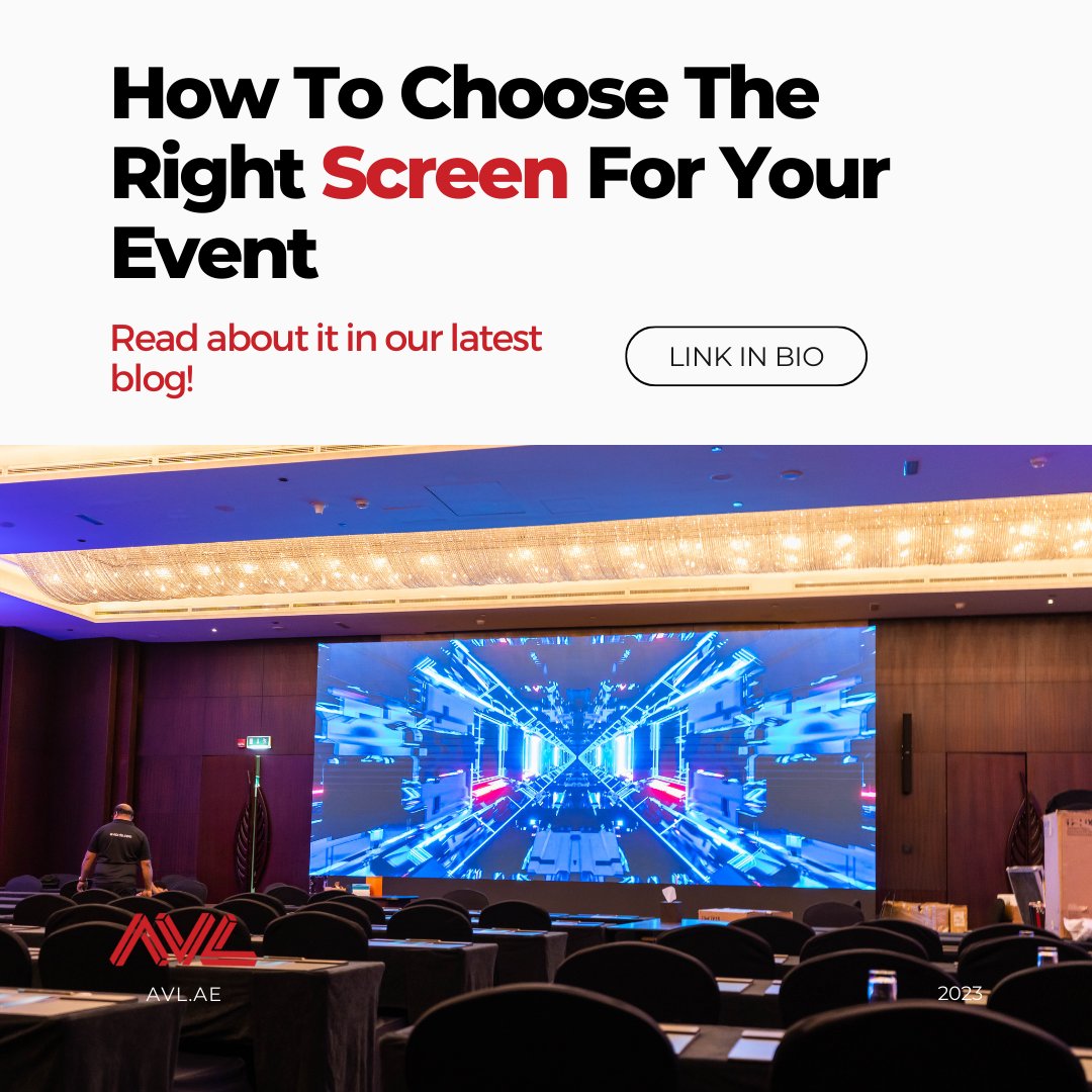 The right gear can change your event! Read our latest blog post to know how to choose the right screens for your conference or event! 

#dubai #eventproduction #Conferences #eventplanning #abudhabi #uae #avrentals