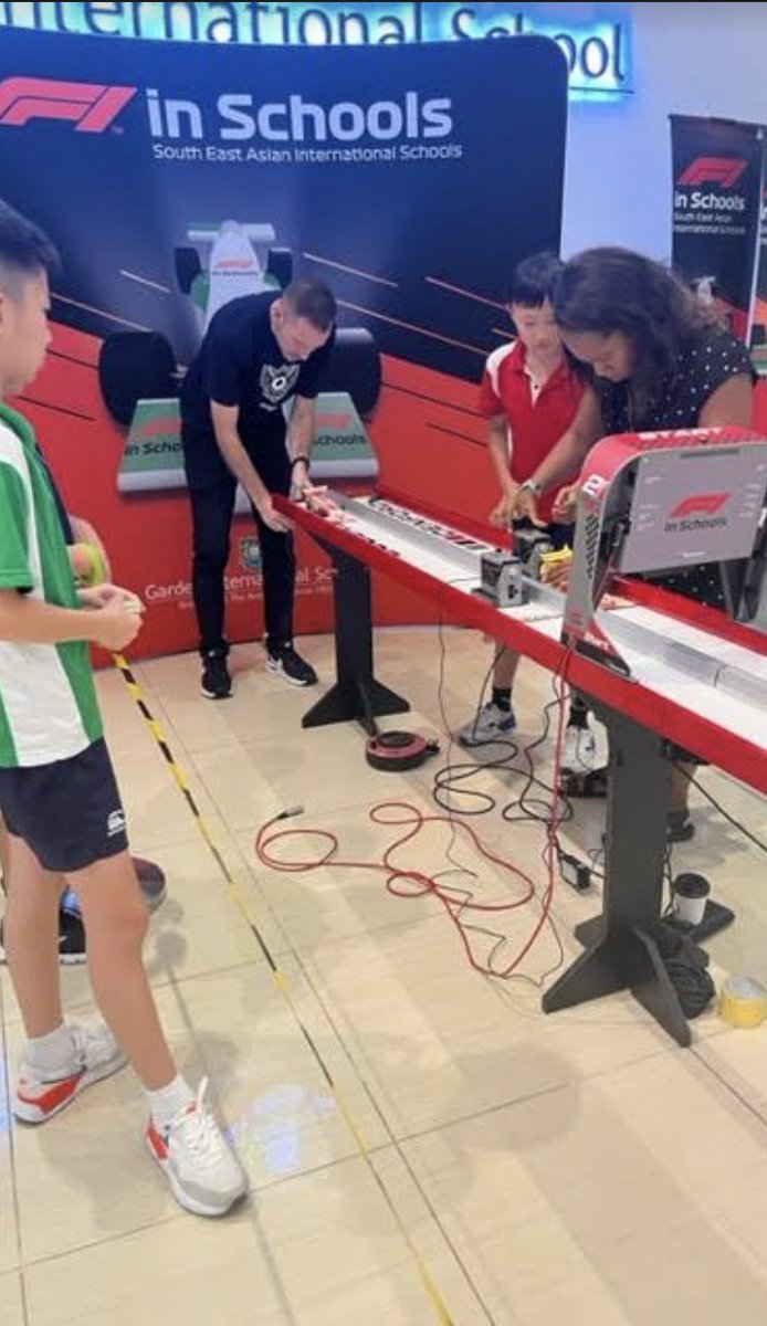 AdegokeAnne's tweet photo. GIS is F1 ready!
@Mr_Cooper123's class were able to test their cars on our brand new track. Looking forward to race day next week!!!
#f1inschools #gismalaysia #preracetesting https://t.co/z8iRWK1pQv