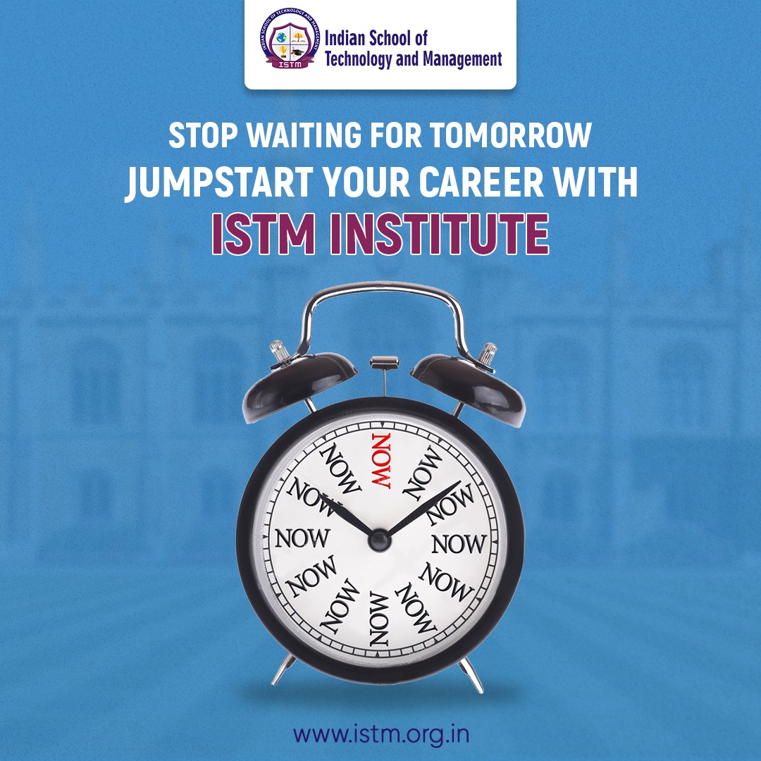 istmeducation's tweet photo. Don't delay your dreams any longer. Take the leap and kickstart your career with ISTM Institute.
Visit us now https://t.co/iz4lSwgcCy
#isbm #istm #institute #NoMoreWaiting #ISTMInstitute #FutureReady #EducationExcellence #Flexibility #CareerGrowth #ExpertFaculty https://t.co/BNXjMscIZR