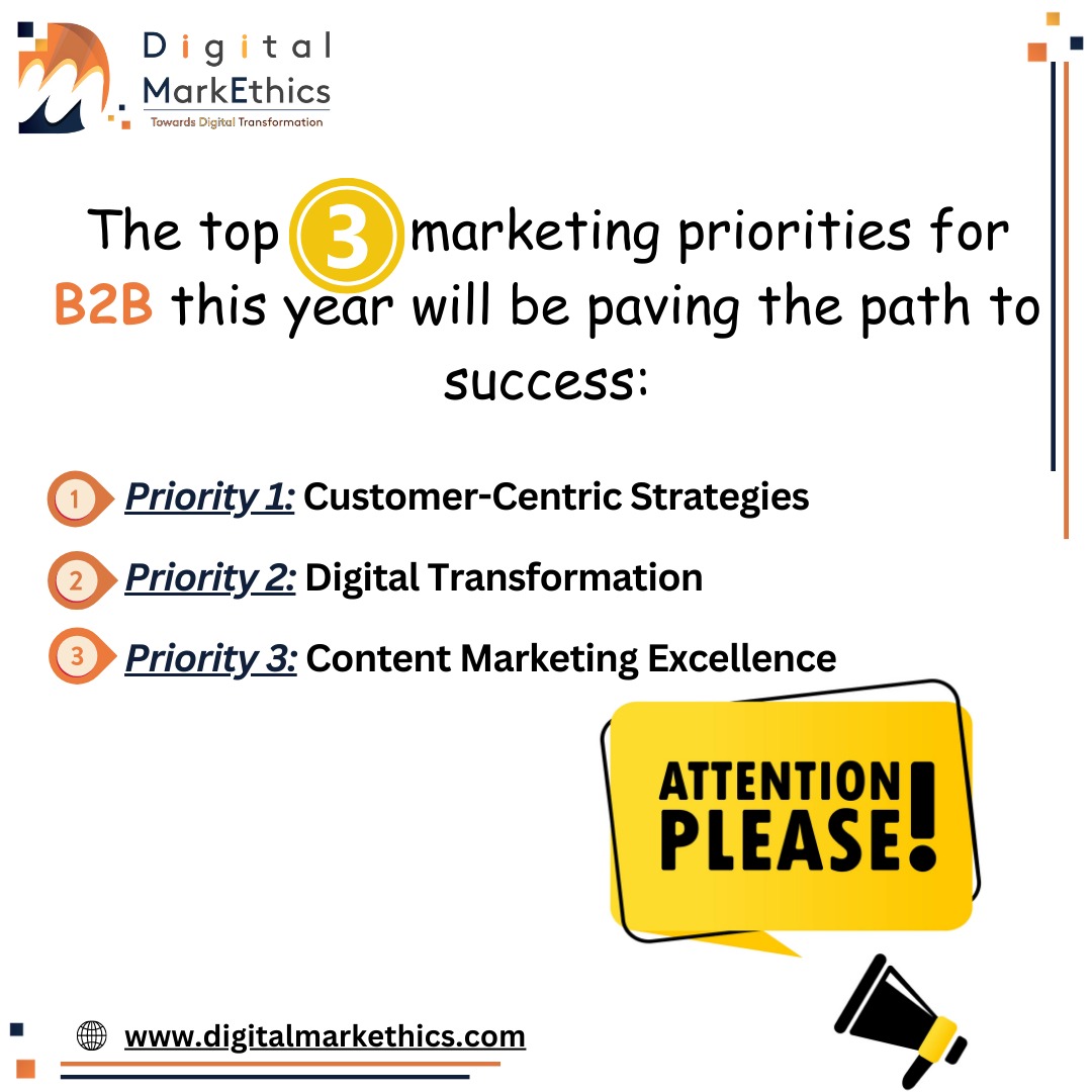 As the business landscape continues to evolve, it is crucial for #B2B organizations to identify and focus on the key areas that will drive growth and deliver tangible results.

#DigitalMarkEthics #digitalmarketingfacts #digitalmarketingtips #growthmarketing @DigiMarkethics