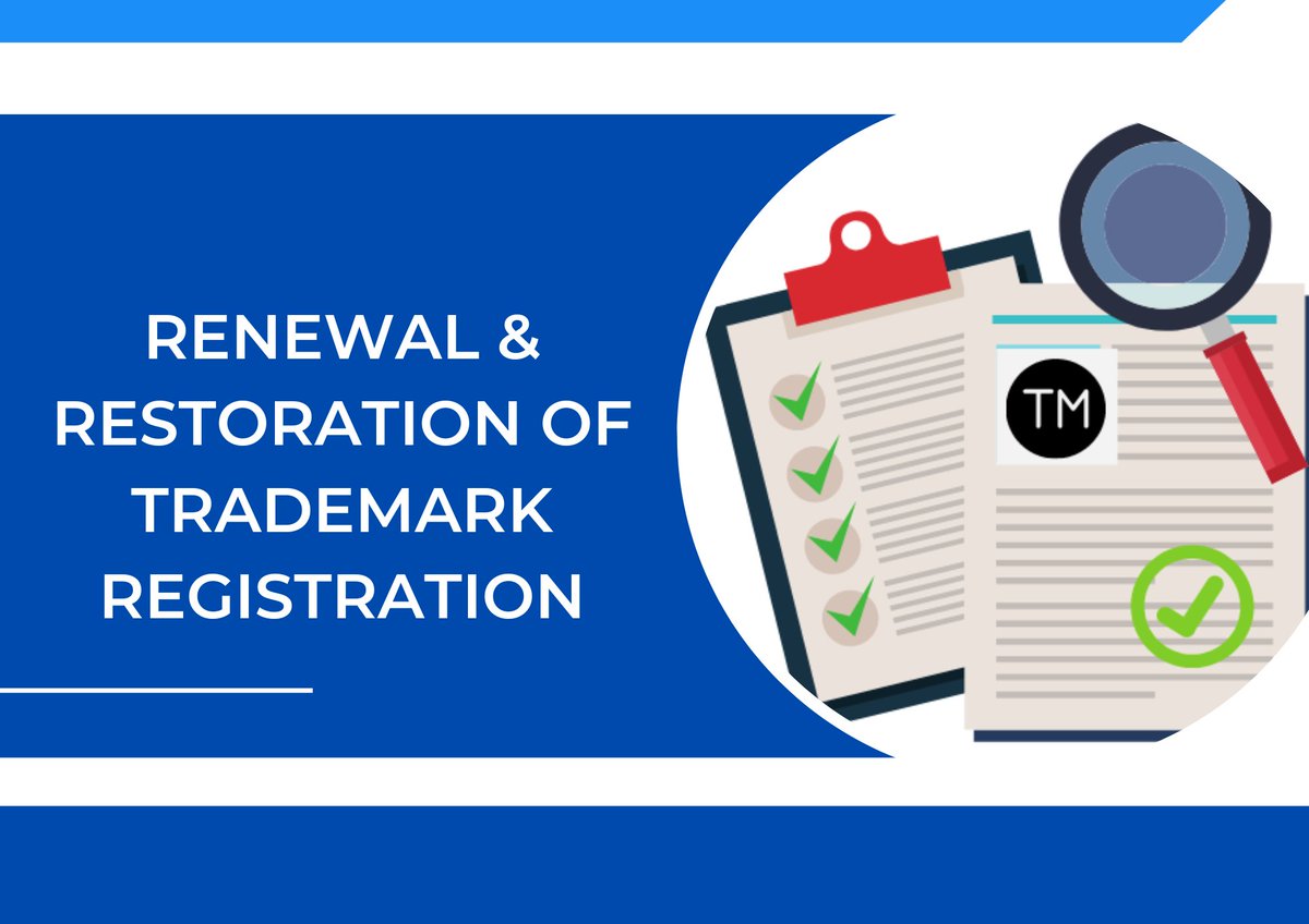 OfinLegal's tweet photo. Renewal &amp; Restoration of Trademark Registration_
To Know More👇
Check out the blog article on the website-
https://t.co/ATK5XsEGkW
#trademark #TrademarkRenewal #trademarkrestoration #trademarkregistration  #mumbai #ofinlegal
#FridayFeeling #FridayMotivation #fridaymorning https://t.co/EMkIKFFqNl
