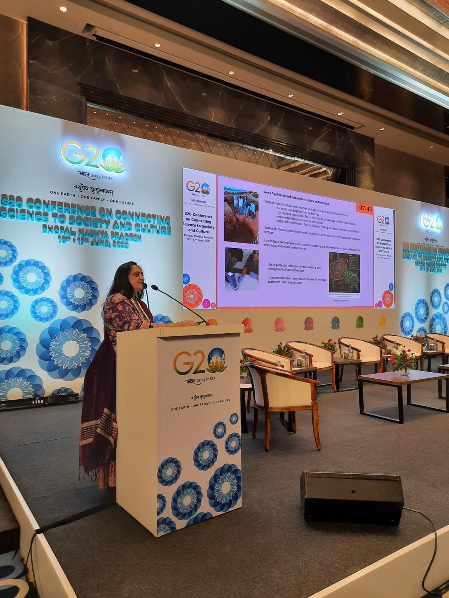 Sharda Shrinivasan talked on Science for Culture & Heritage at #Science20 meeting in #Bhopal @g20org @S20_India @insa_academy