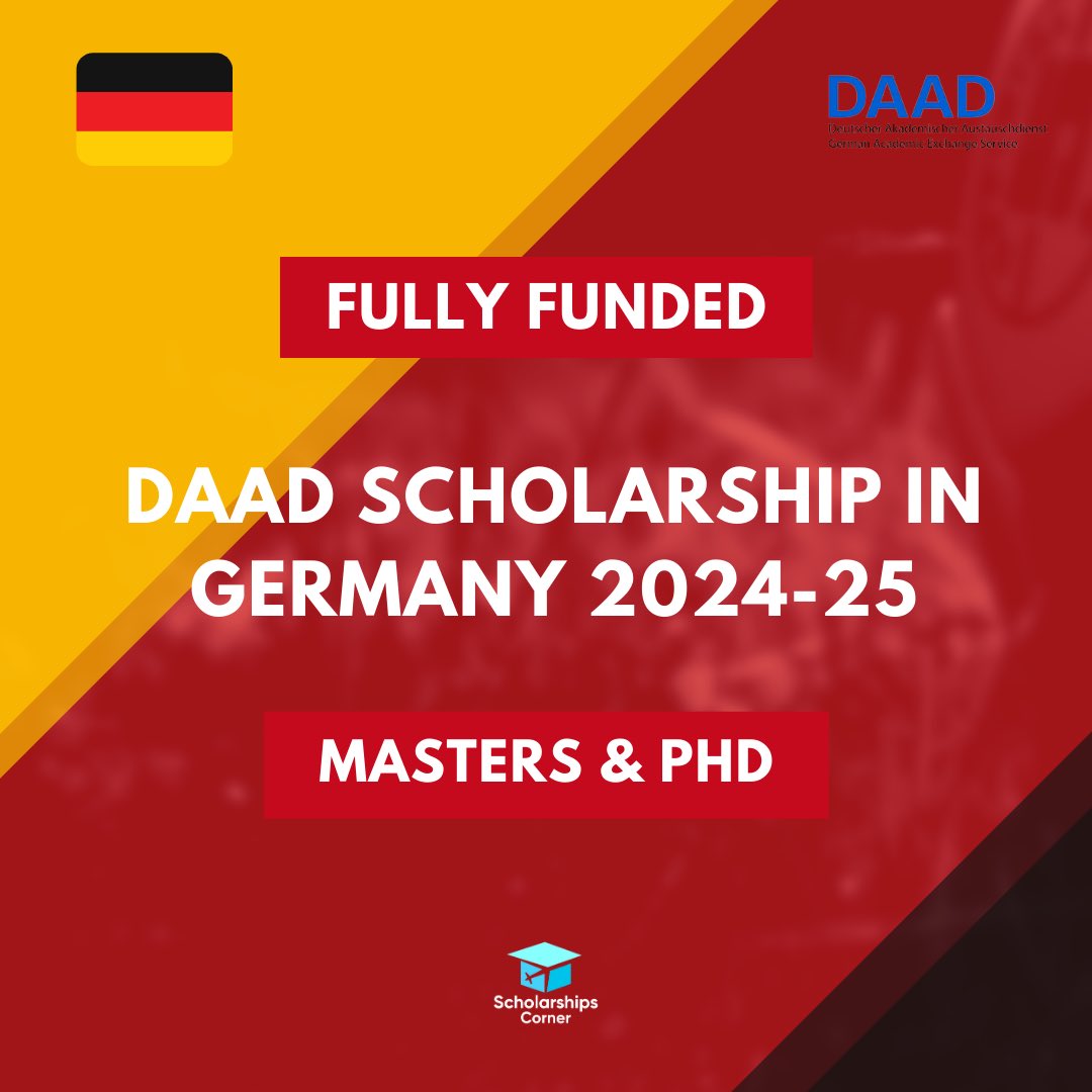 Scholarships Corner on Twitter "DAAD Scholarship in Germany 2024/25