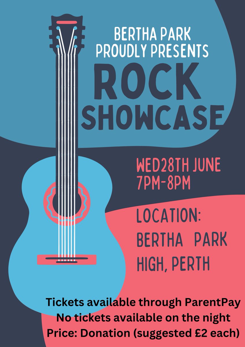 We have around ten school rock bands ready to make their debut, most of which are in S1 (new S2).  Details below - tickets are selling FAST for this event. Come and end the school year with some fantastic musicians. <a href="/BerthaParkHigh/">Bertha Park High School</a>