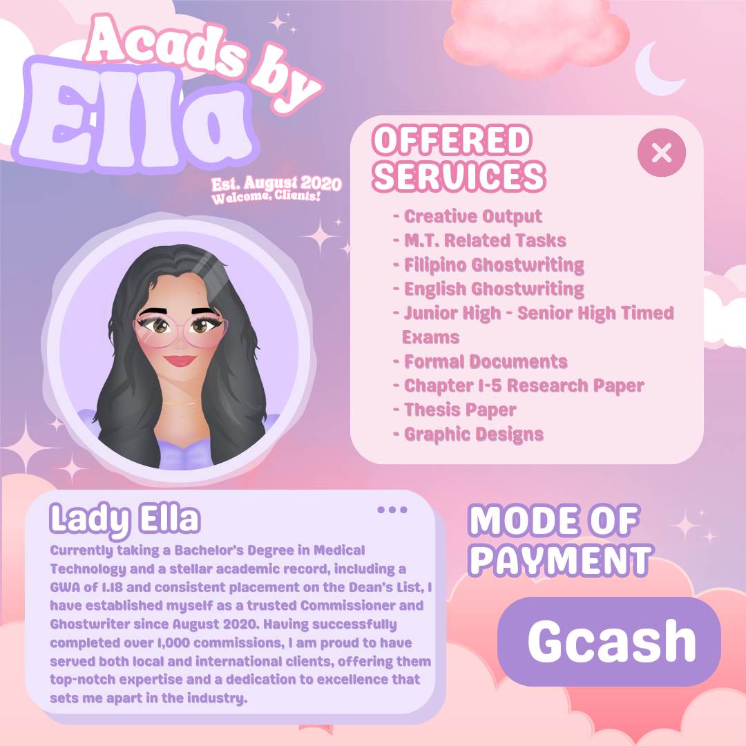 xoxo_yuriiworks's tweet photo. "Empowering Minds, Shaping Features"

I am here to lend you a hand with all your academic challenges.

– Read attached sheet to know more about my credibility, T&amp;C's and Services I offer.

Vouches: #acadsbyElla 🩺 https://t.co/1v1PMOT2B3