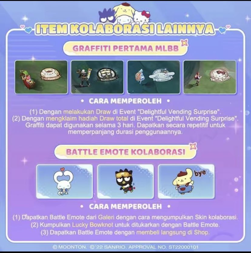 ❗️ info 

（╹◡╹）♡ EVENT MLBB X SANRIO 🫧